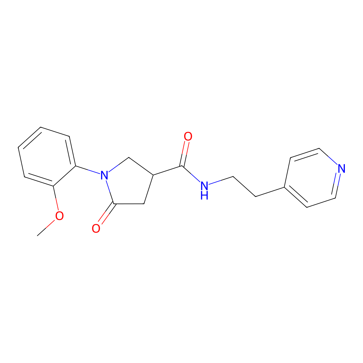 1-(2-methoxyphenyl)-5-oxo-N-(2-(pyridin-4-yl)ethyl)pyrrolidine-3-carboxamide molecular structure, CAS 1065574-46-0