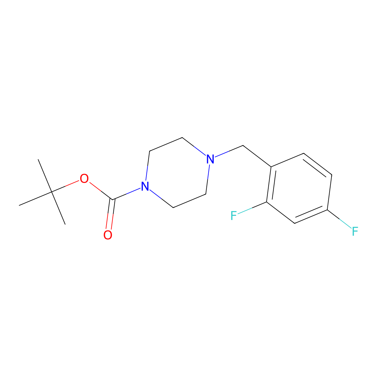 1-BOC-4-(2,4-difluorobenzyl)piperazine molecular structure, CAS 1065586-31-3