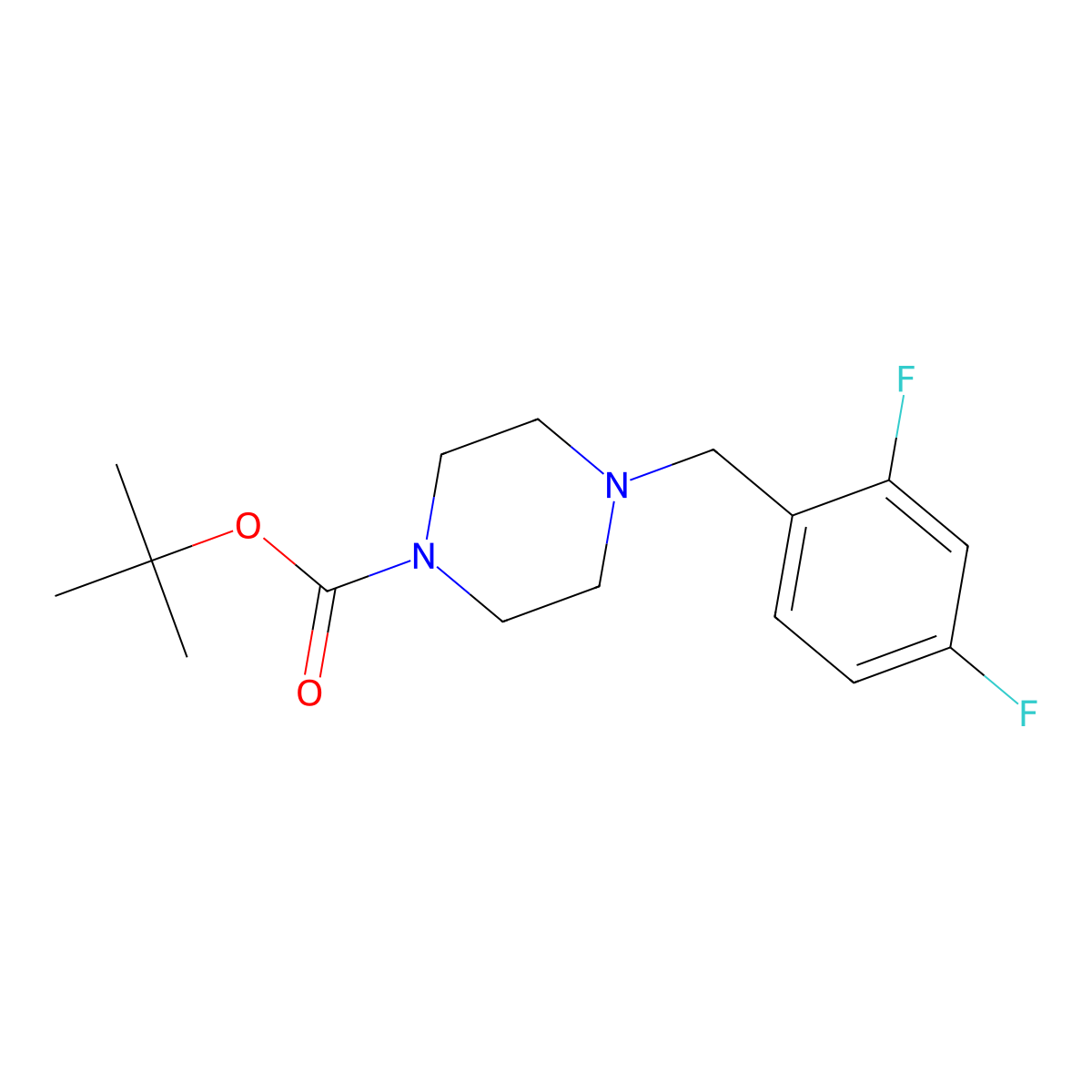 1-BOC-4-(2,4-difluorobenzyl)piperazine molecular structure, CAS 1065586-31-3