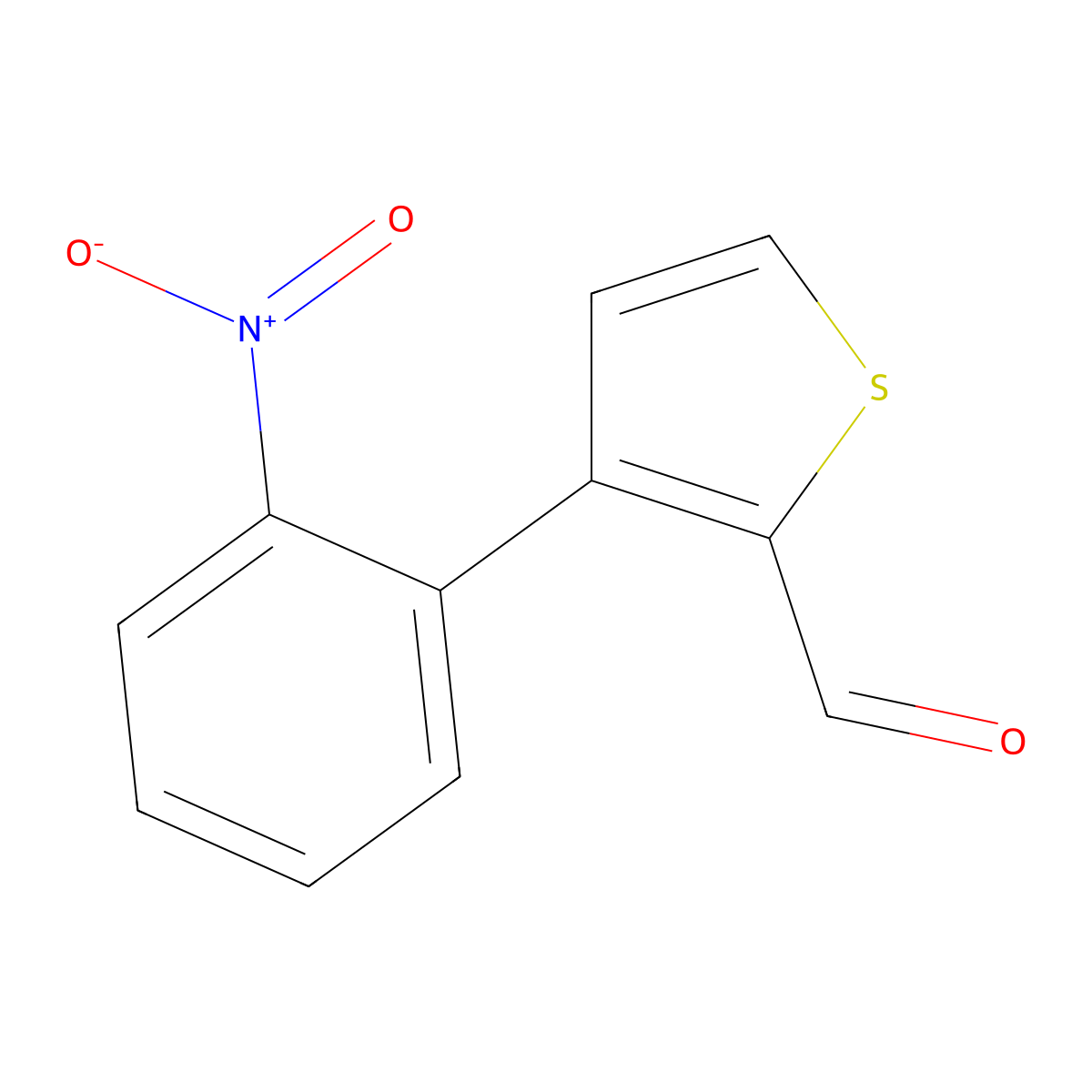 3-{2-Nitrophenyl}-2-thiophenecarbaldehyde molecular structure, CAS 106561-64-2
