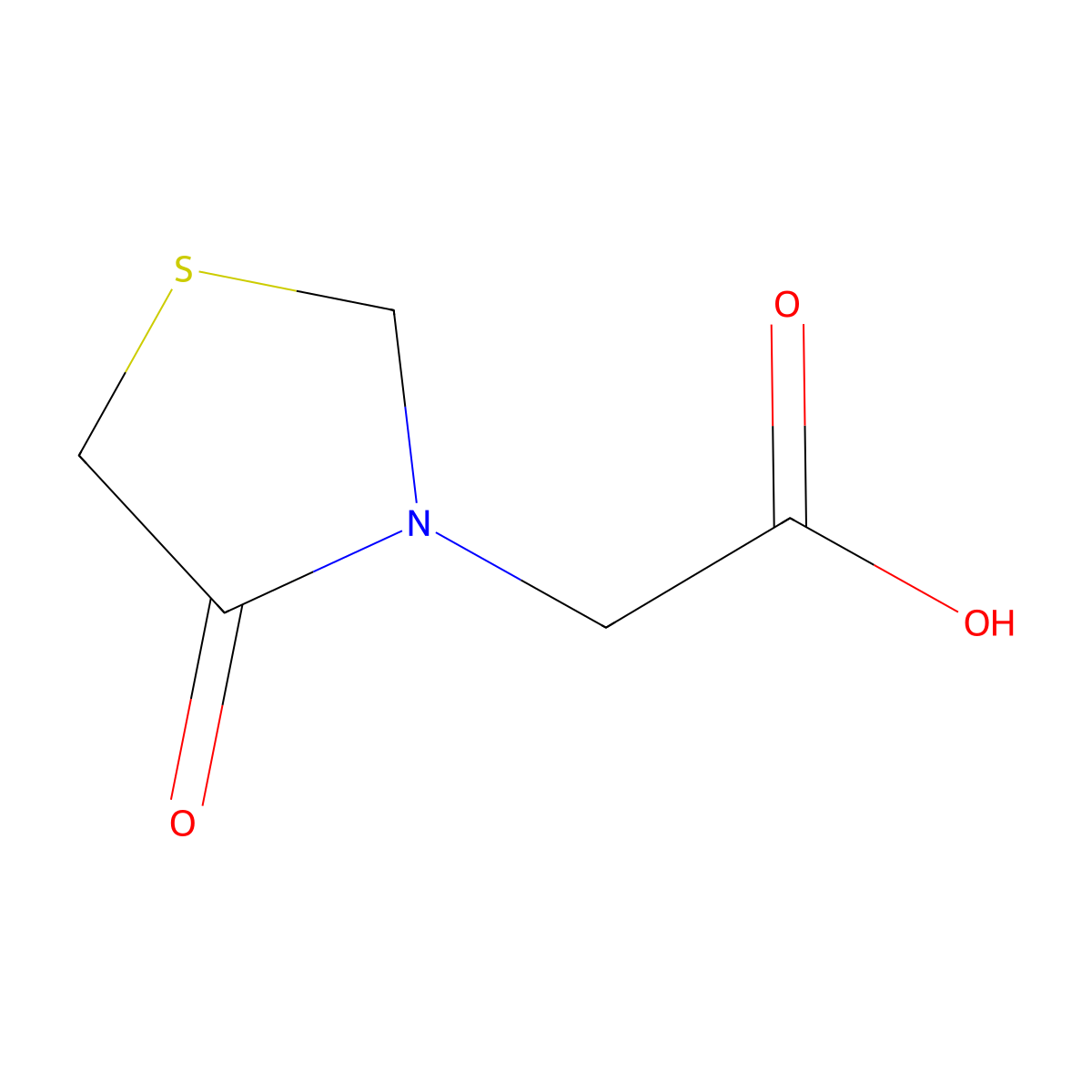 2-(4-Oxo-1,3-thiazolidin-3-yl)acetic acid molecular structure, CAS 106562-27-0