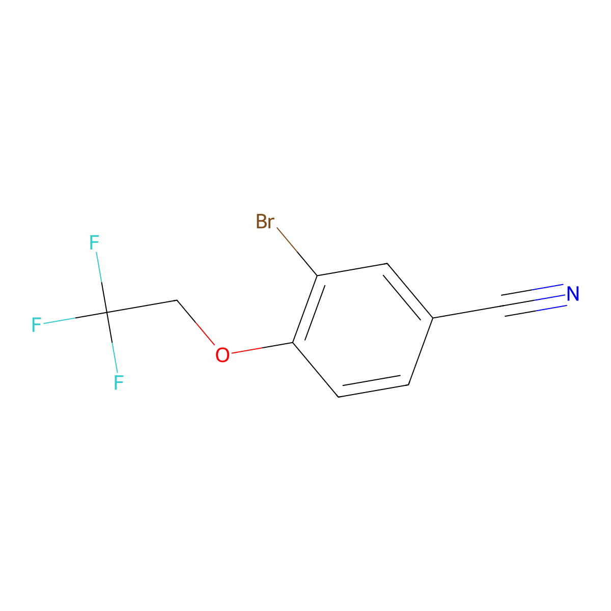 3-Bromo-4-(2,2,2-trifluoroethoxy)benzonitrile molecular structure, CAS 1065640-69-8