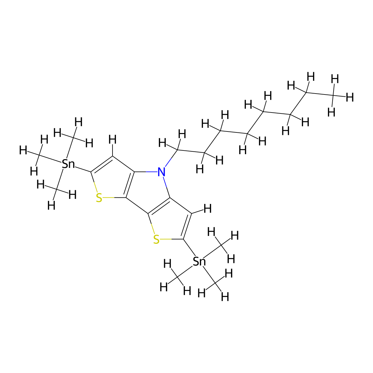4-Octyl-2,6-bis(trimethylstannyl)-4H-dithieno[3,2-b:2',3'-d]pyrrole molecular structure, CAS 1065645-72-8
