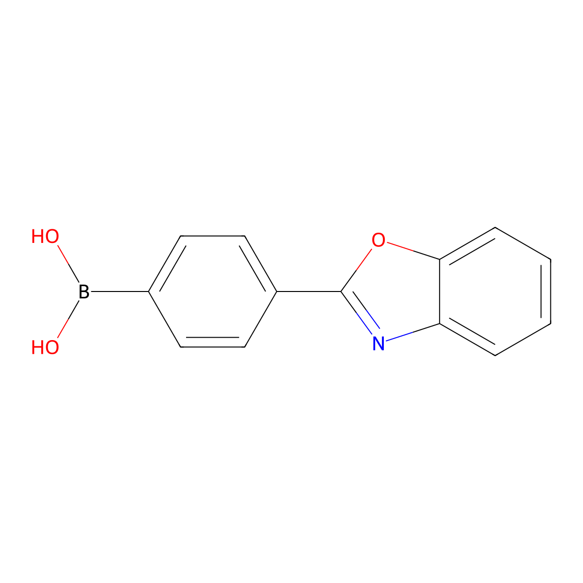 (4-(Benzo[d]oxazol-2-yl)phenyl)boronic acid molecular structure, CAS 1065657-51-3