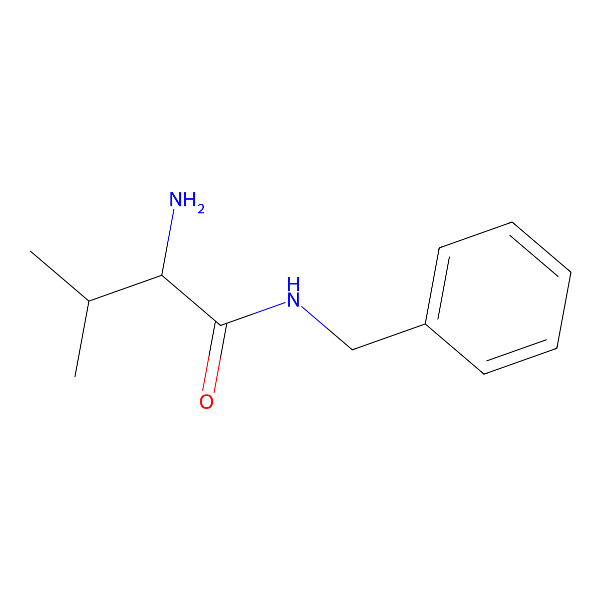 2-amino-N-benzyl-3-methylbutanamide molecular structure, CAS 106566-02-3