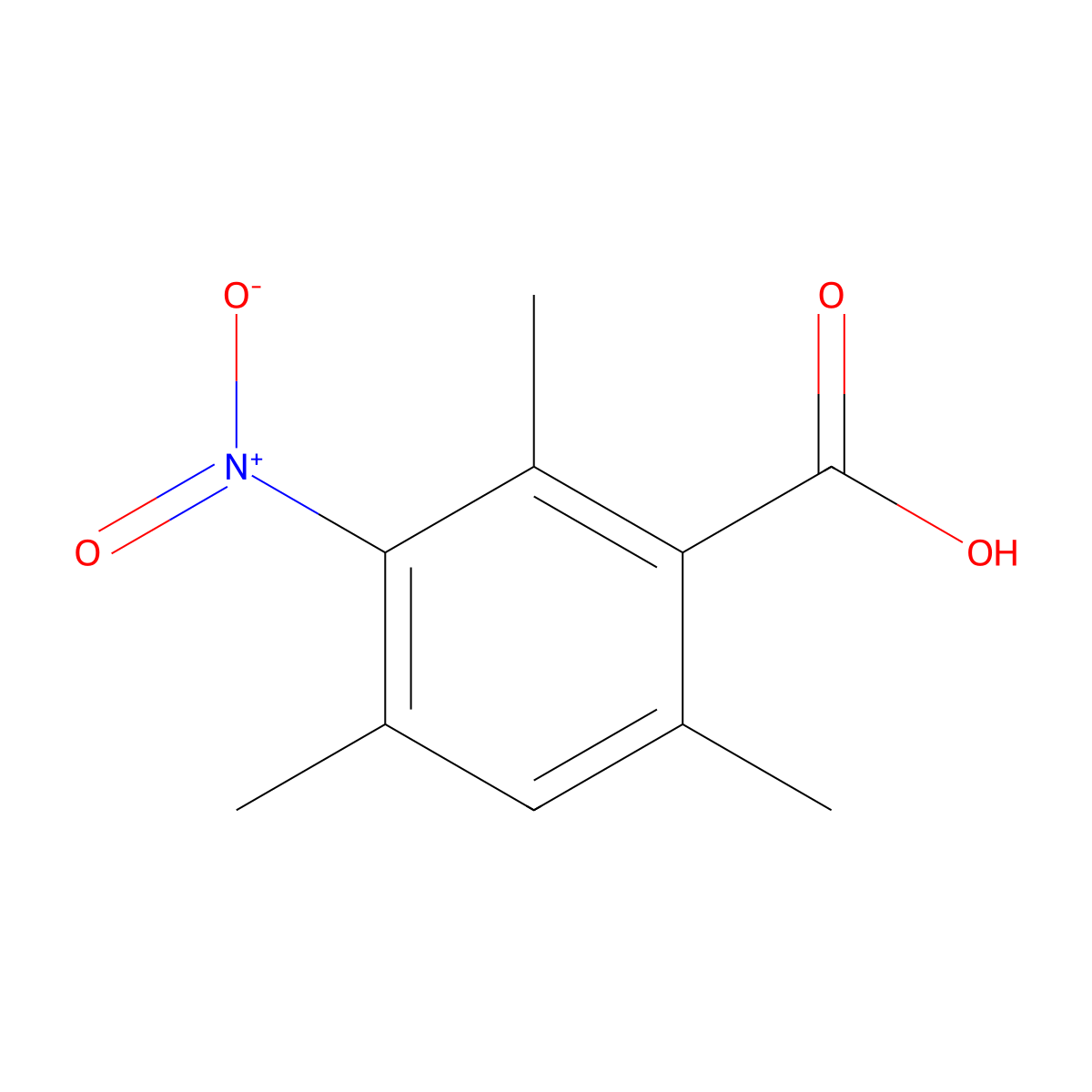 2,4,6-Trimethyl-3-nitrobenzoic acid molecular structure, CAS 106567-41-3