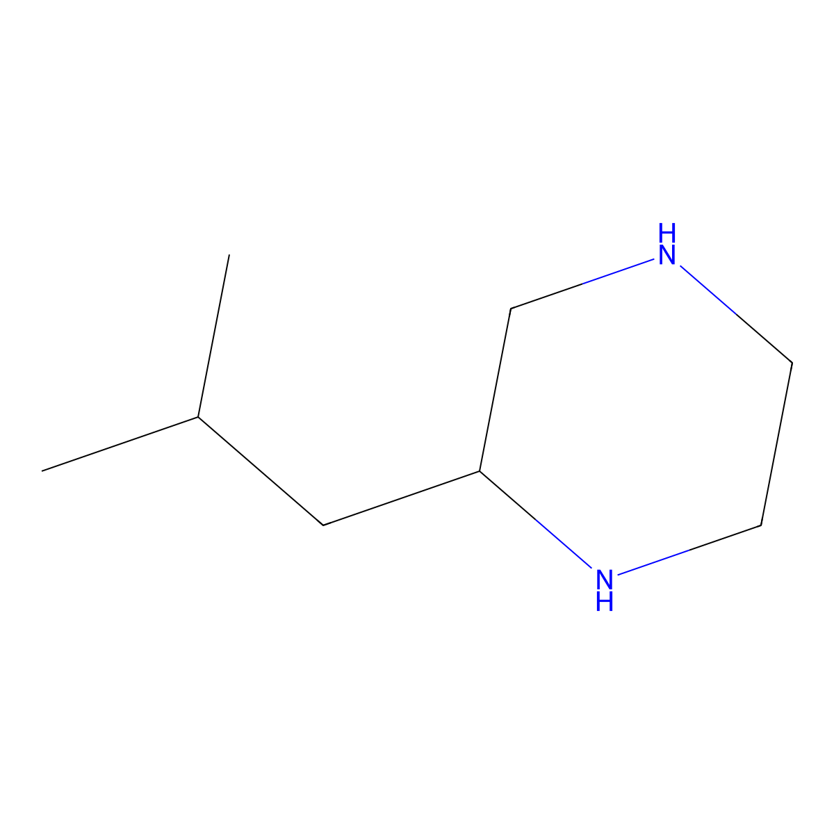 (S)-2-Isobutylpiperazine molecular structure, CAS 106576-37-8