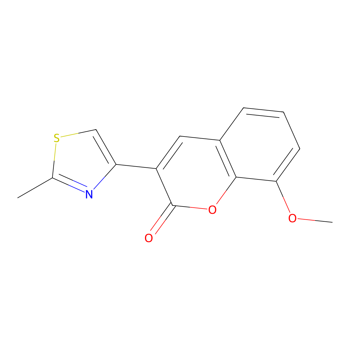 8-methoxy-3-(2-methyl-1,3-thiazol-4-yl)-2H-chromen-2-one molecular structure, CAS 106578-03-4