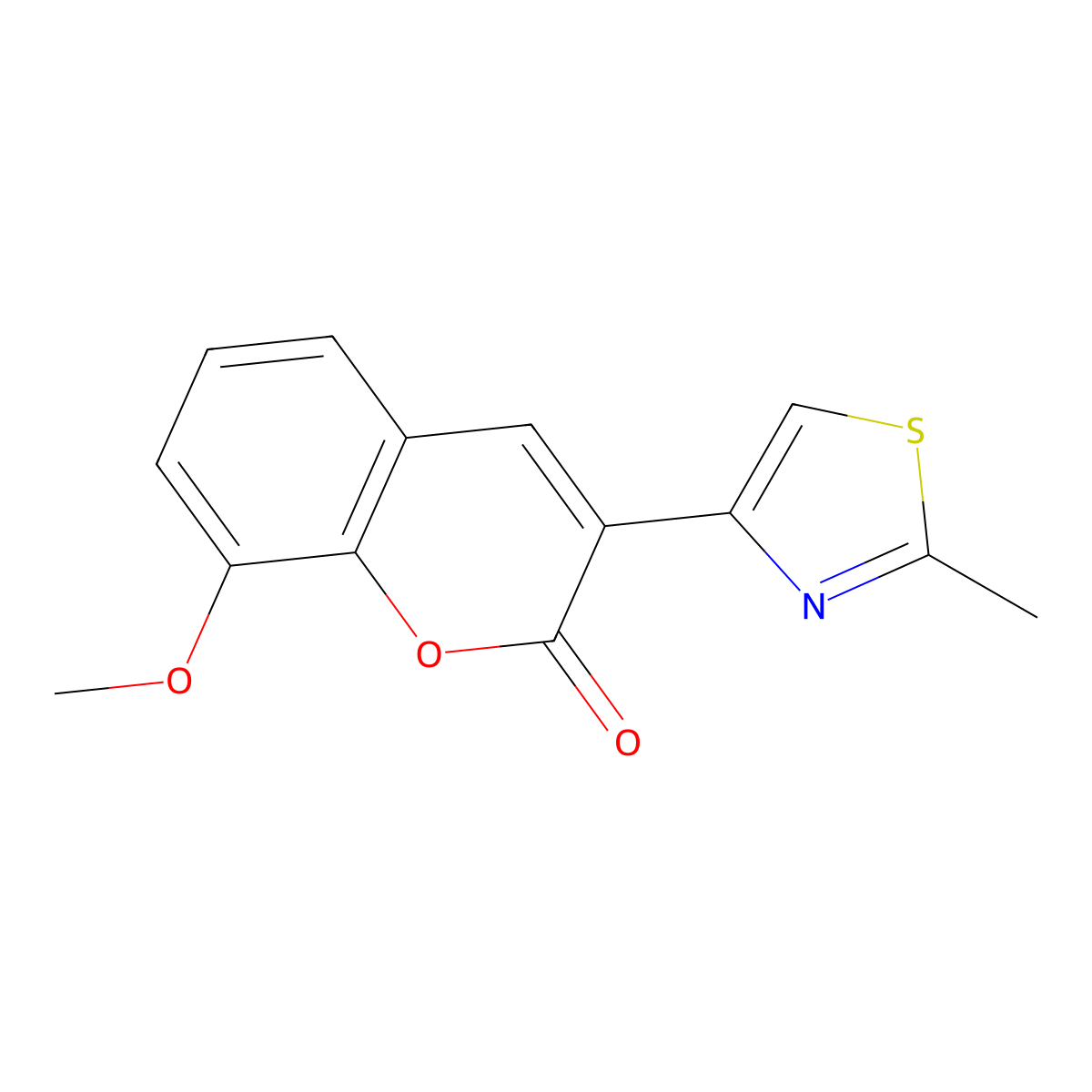 8-methoxy-3-(2-methyl-1,3-thiazol-4-yl)-2H-chromen-2-one molecular structure, CAS 106578-03-4