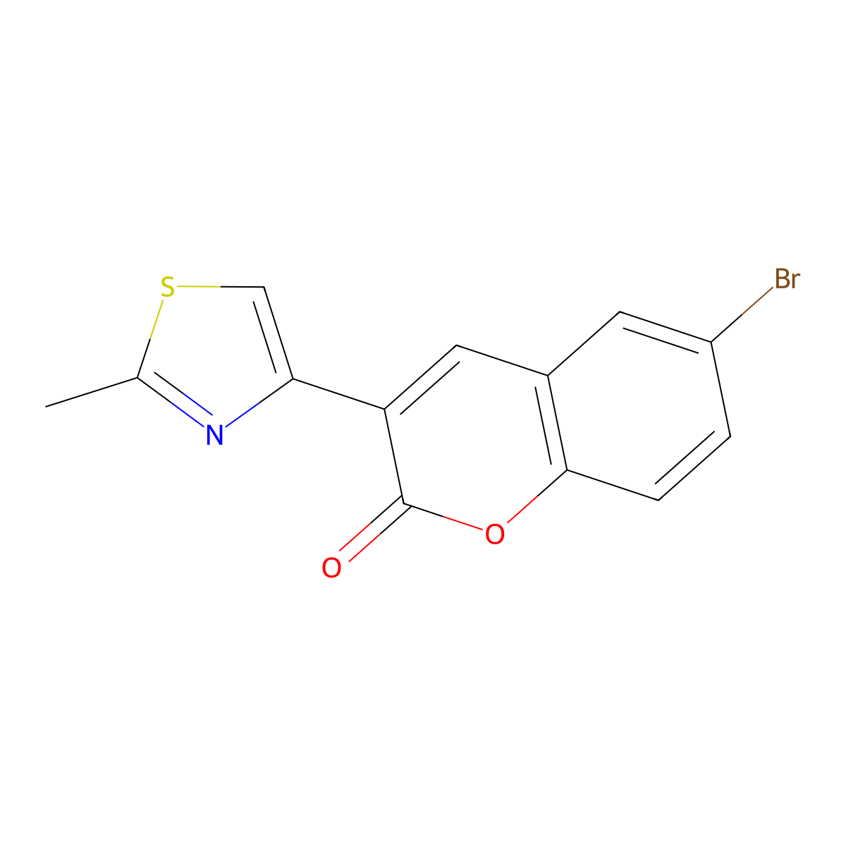 6-Bromo-3-(2-methyl-1,3-thiazol-4-yl)chromen-2-one molecular structure, CAS 106578-06-7