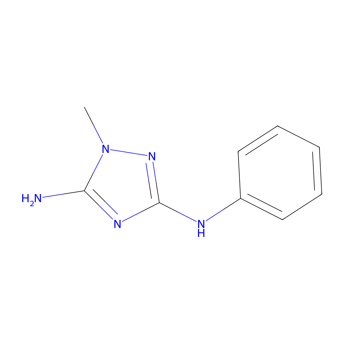 1-methyl-N3-phenyl-1H-1,2,4-triazole-3,5-diamine molecular structure, CAS 106580-57-8