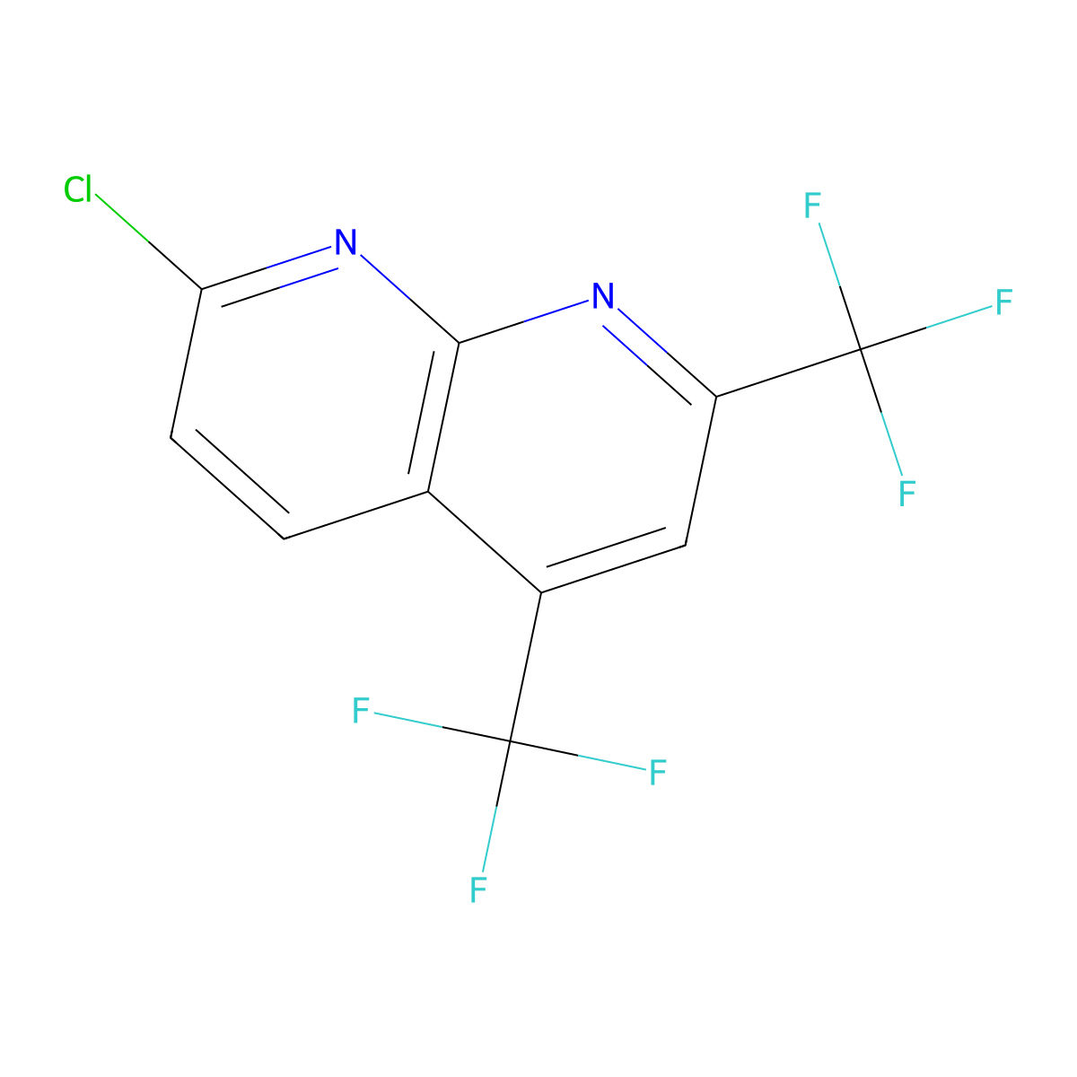 7-Chloro-2,4-bis(trifluoromethyl)-1,8-naphthyridine molecular structure, CAS 106582-41-6