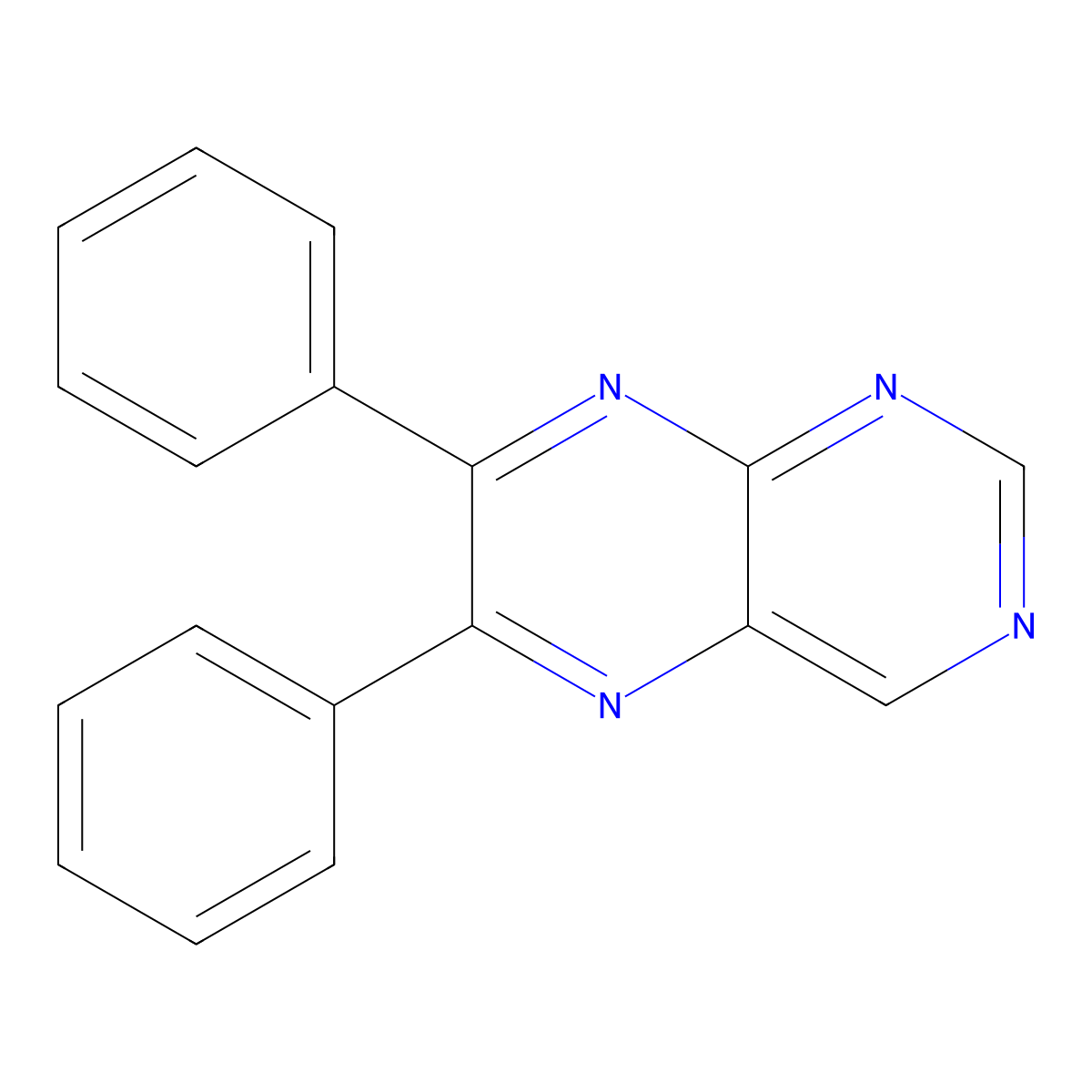6,7-Diphenylpteridine molecular structure, CAS 106582-53-0
