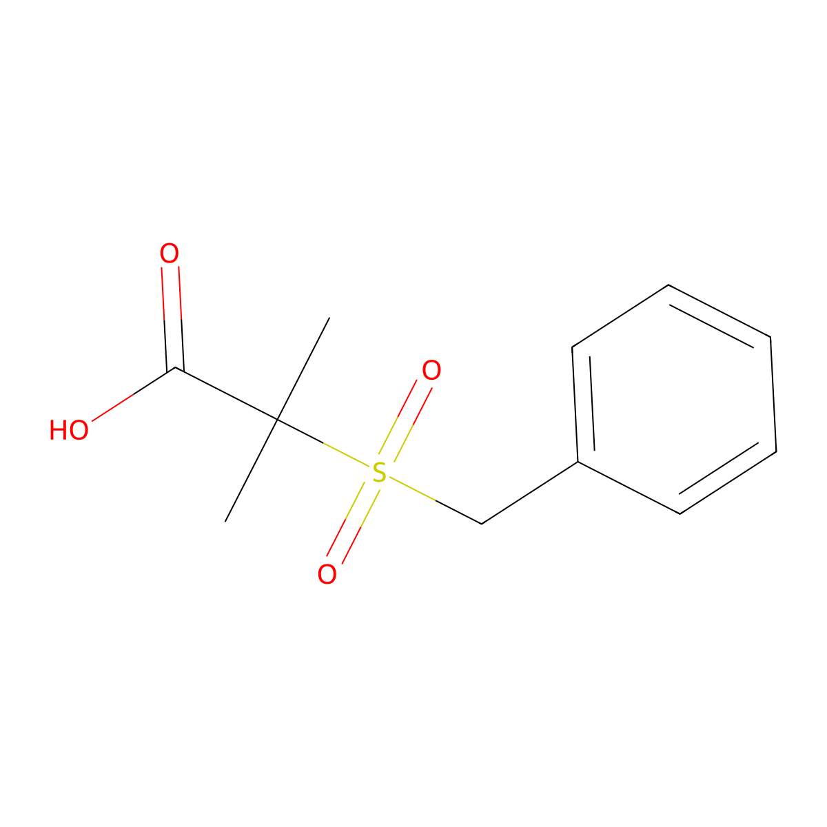 2-(Benzylsulfonyl)-2-methylpropanoic acid molecular structure, CAS 106582-89-2