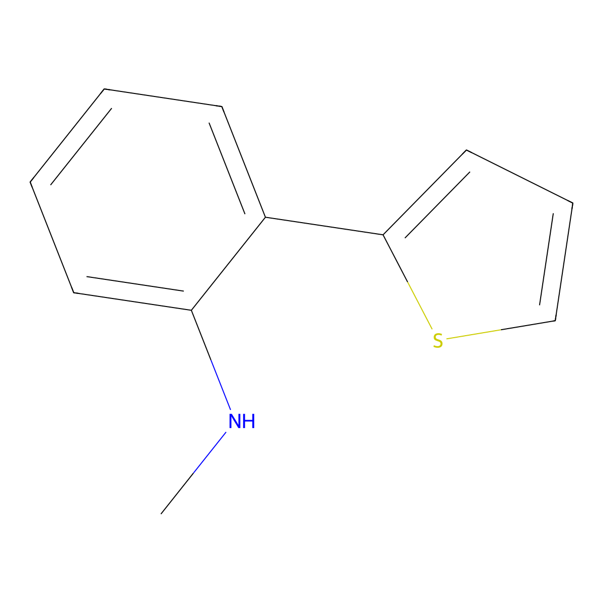 2-(2-thienyl)-N-methylaniline molecular structure, CAS 106584-11-6
