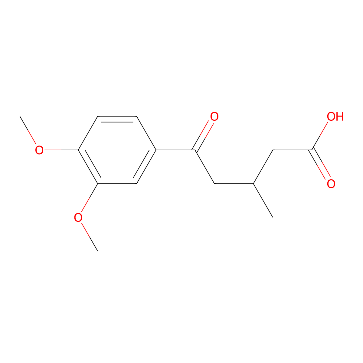 5-(3,4-Dimethoxyphenyl)-3-methyl-5-oxovaleric acid molecular structure, CAS 106591-88-2