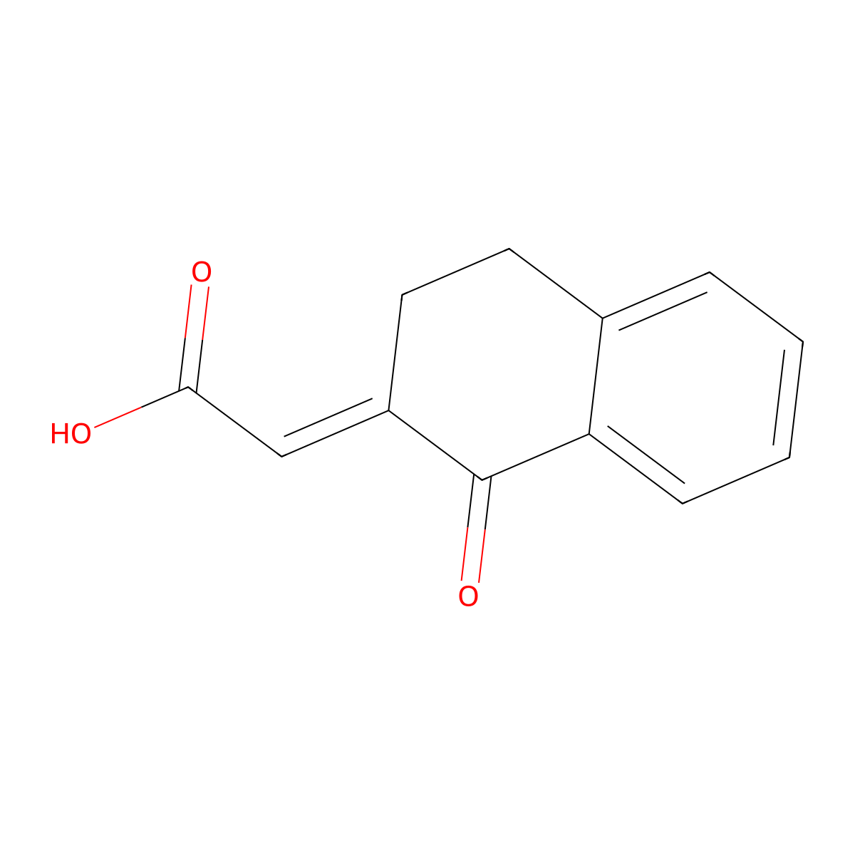 (1-Oxo-3,4-dihydronaphthalen-2(1H)-ylidene)acetic acid molecular structure, CAS 106593-18-4