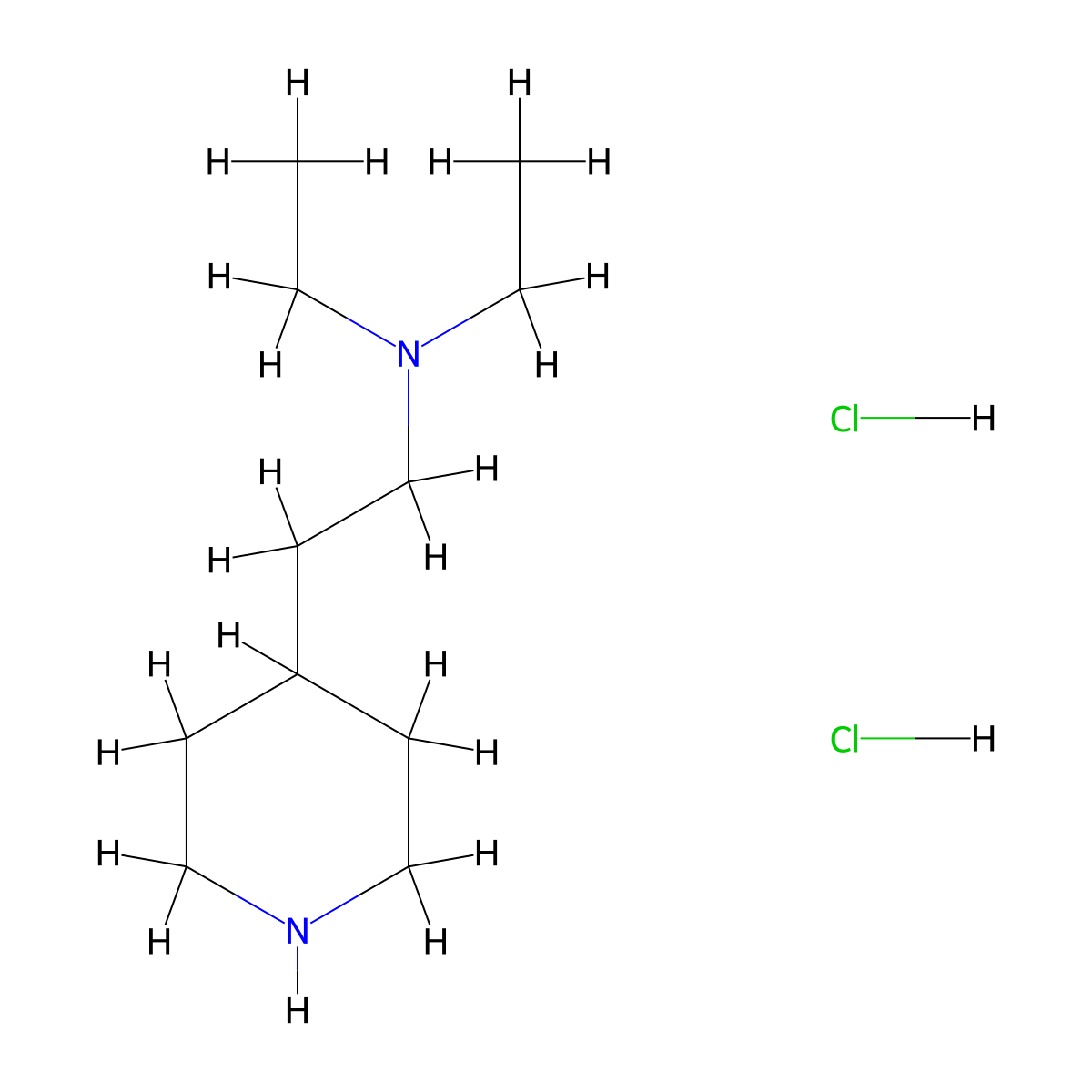 N,N-Diethyl-2-(piperidin-4-yl)ethanamine dihydrochloride molecular structure, CAS 106594-18-7