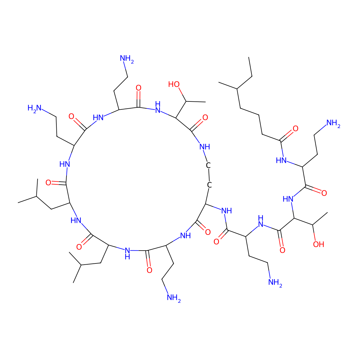 Colistin molecular structure, CAS 1066-17-7