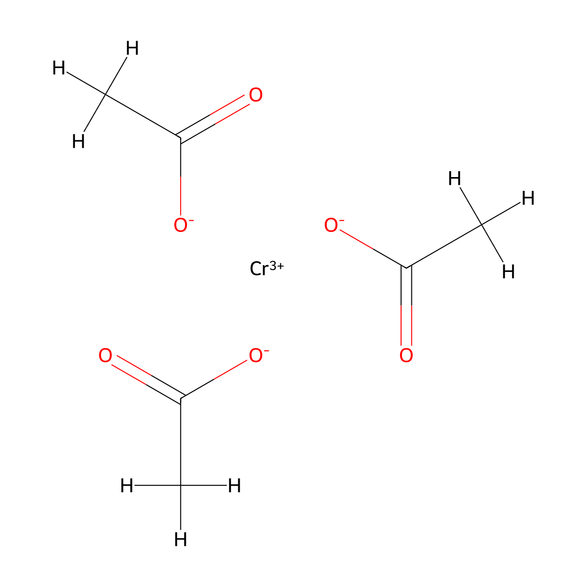 Chromium(III) acetate molecular structure, CAS 1066-30-4