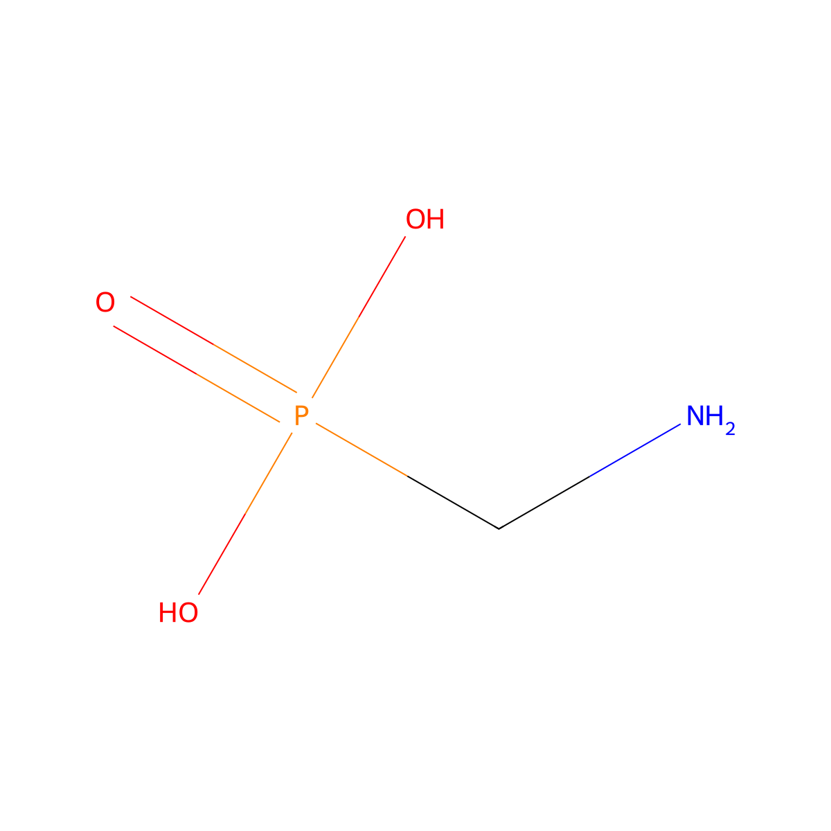 (Aminomethyl)phosphonic acid molecular structure, CAS 1066-51-9