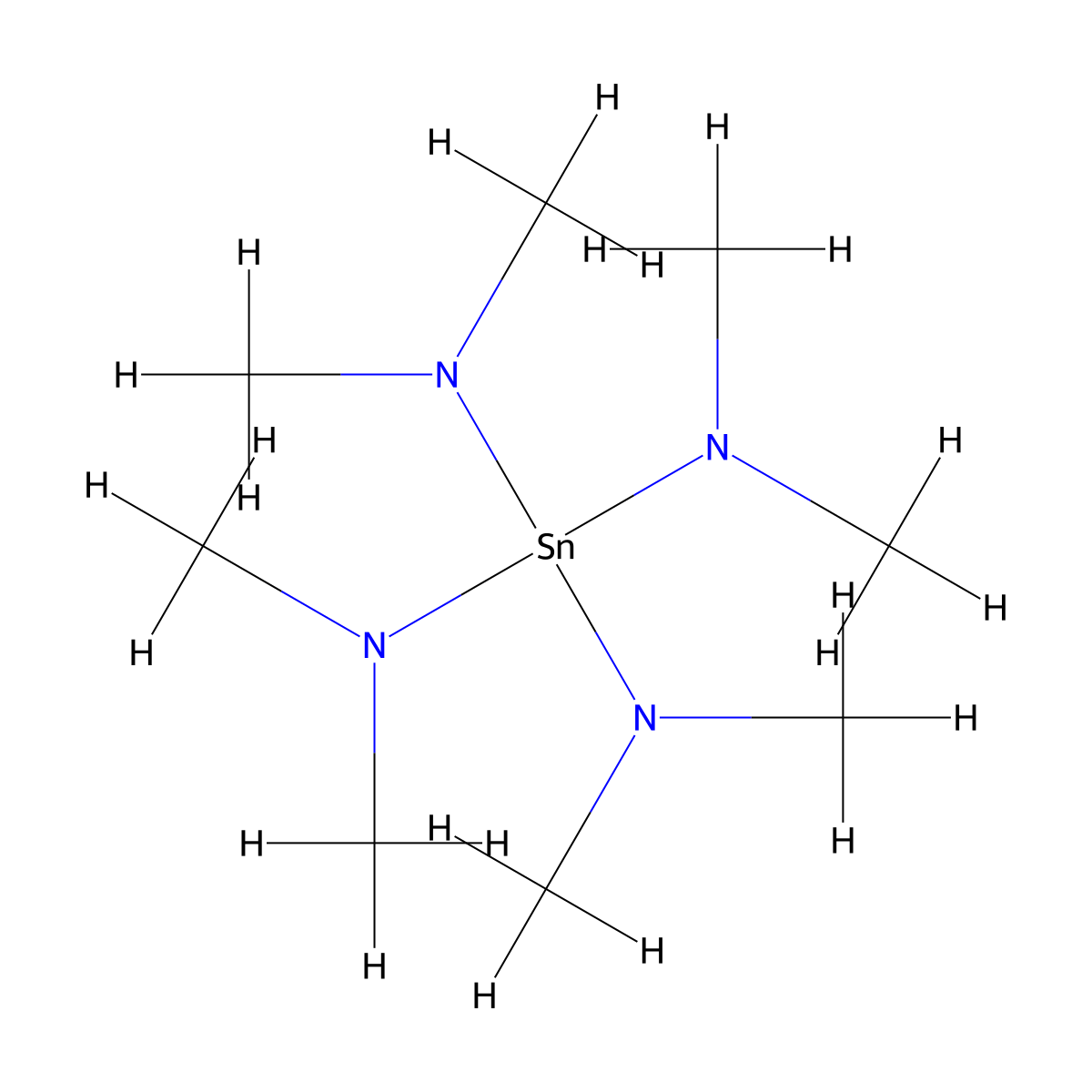Tetrakis(dimethylamino)tin molecular structure, CAS 1066-77-9