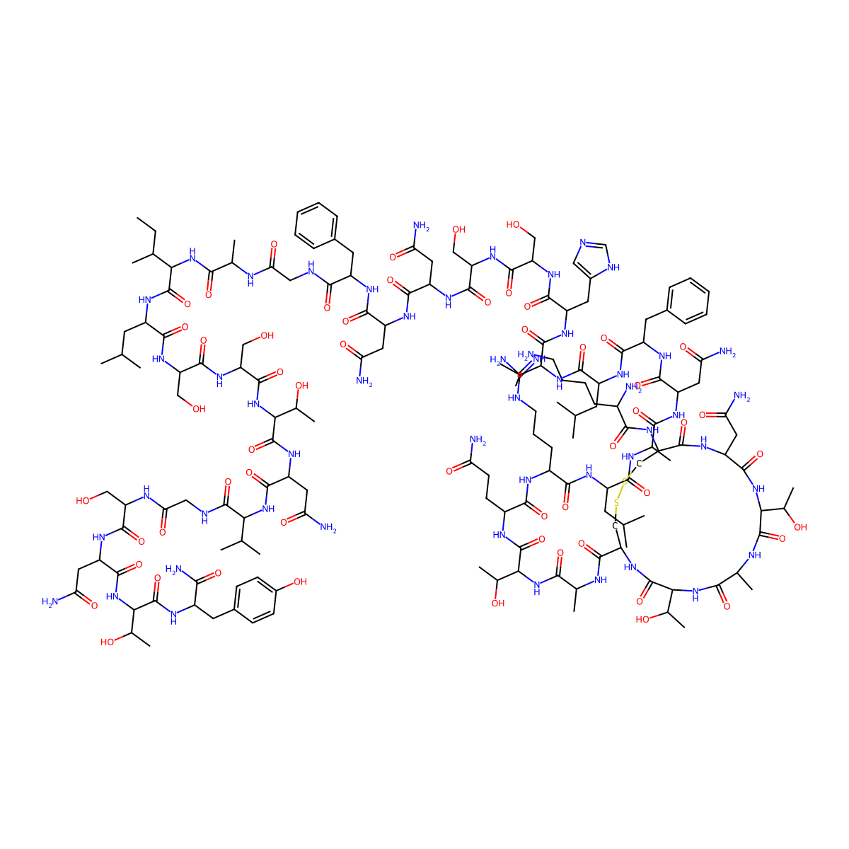 Islet Amyloid Polypeptide molecular structure, CAS 106602-62-4