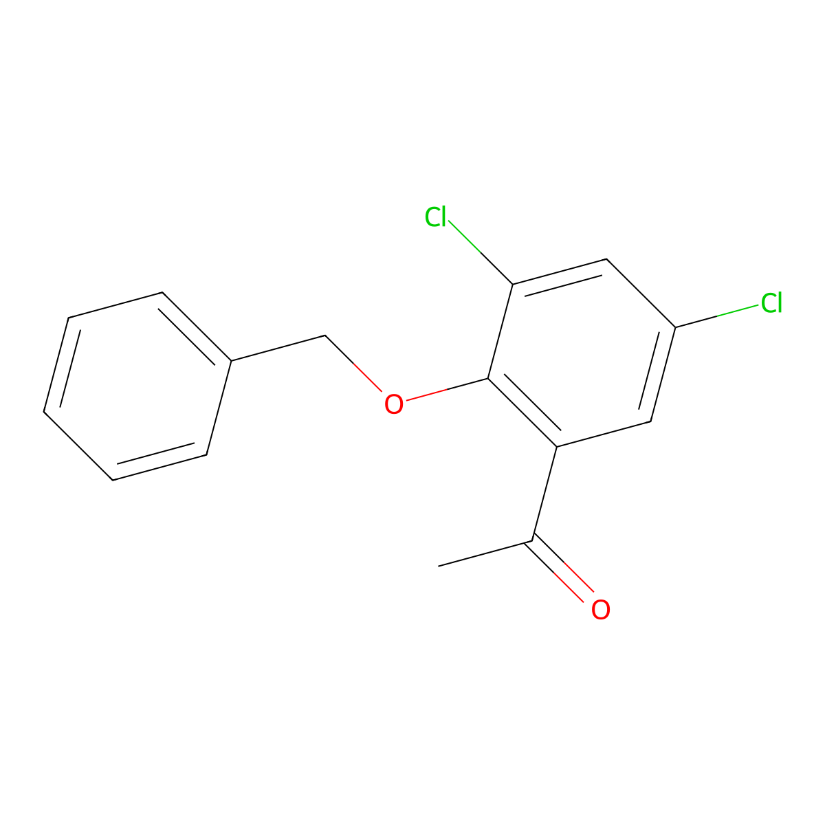 1-(2-(Benzyloxy)-3,5-dichlorophenyl)ethanone molecular structure, CAS 106609-02-3