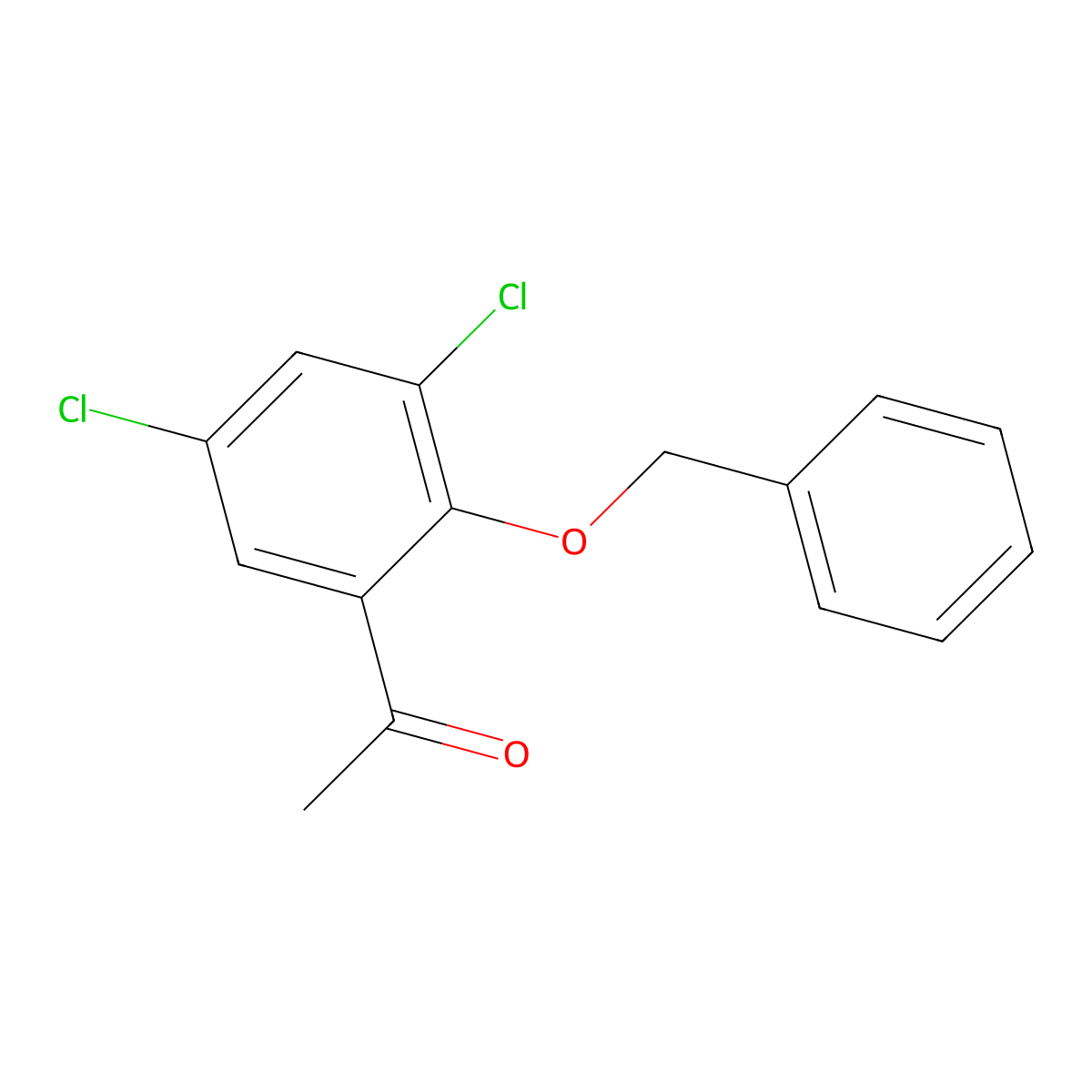 1-(2-(Benzyloxy)-3,5-dichlorophenyl)ethanone molecular structure, CAS 106609-02-3