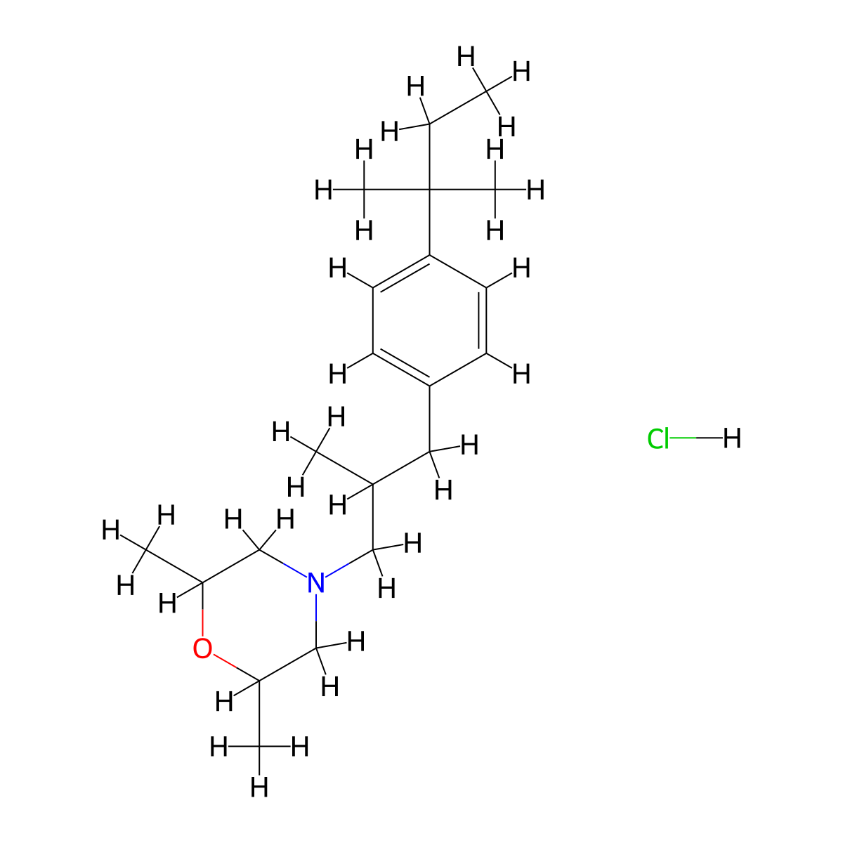 Amorolfinehydrochloride molecular structure, CAS 106614-68-0