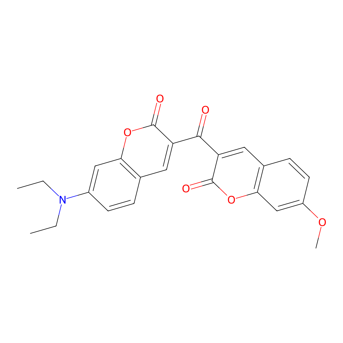 7-Diethylamino-7'-methoxy-3,3'-carbonylbiscoumarine molecular structure, CAS 106618-32-0