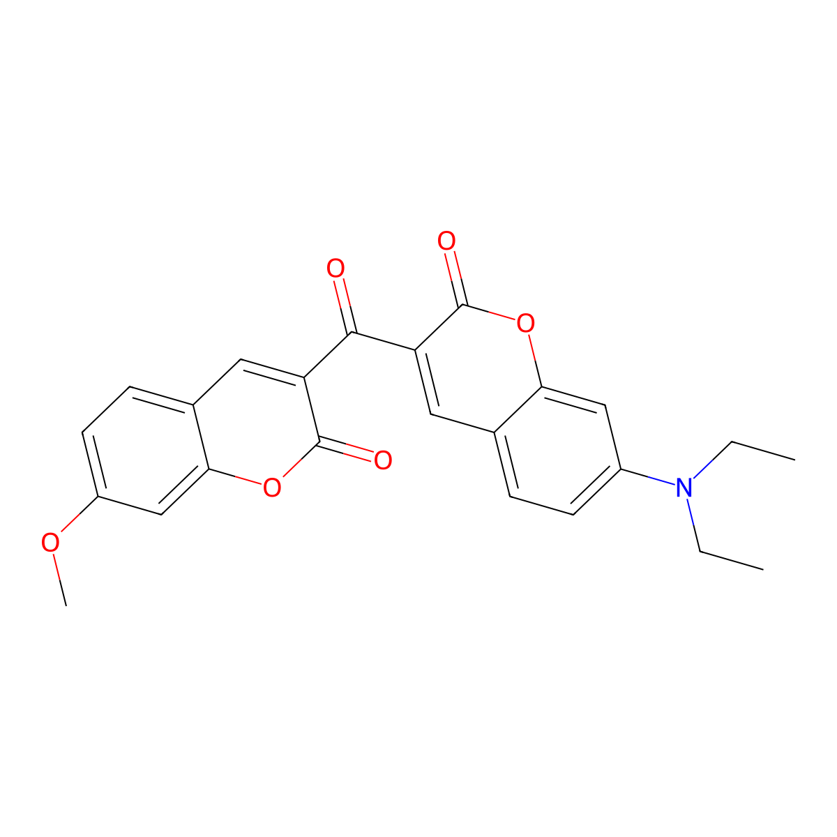 7-Diethylamino-7'-methoxy-3,3'-carbonylbiscoumarine molecular structure, CAS 106618-32-0