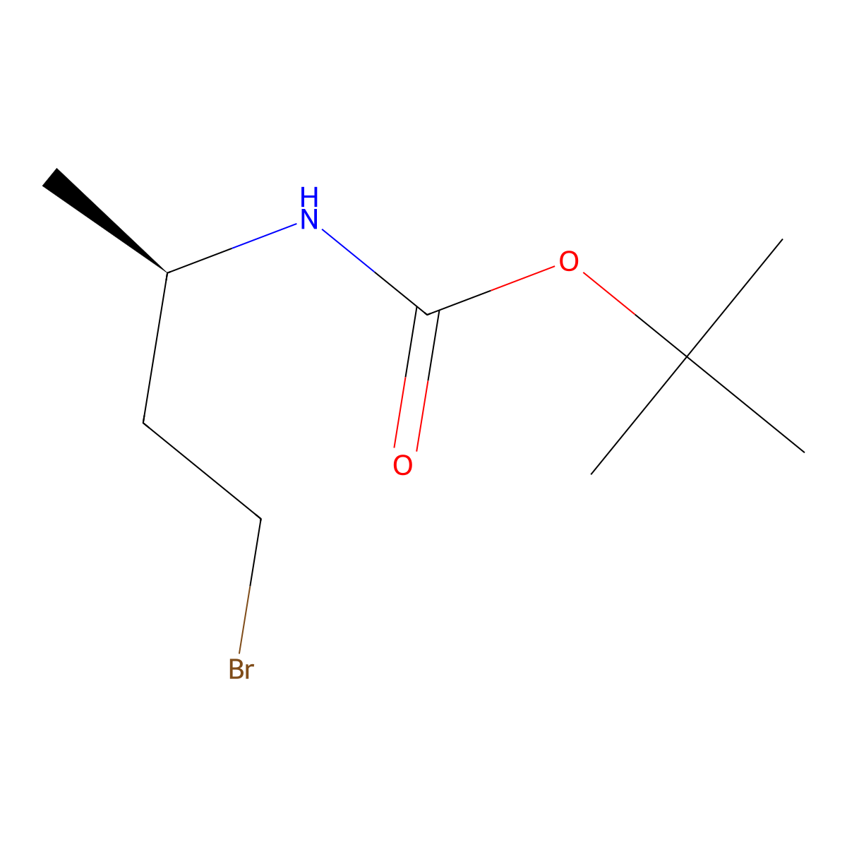 tert-butyl N-((2R)-4-bromobutan-2-yl)carbamate molecular structure, CAS 106622-19-9