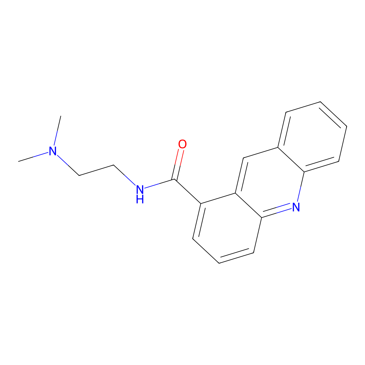 1-Acridinecarboxamide, N-(2-(dimethylamino)ethyl)- molecular structure, CAS 106626-55-5