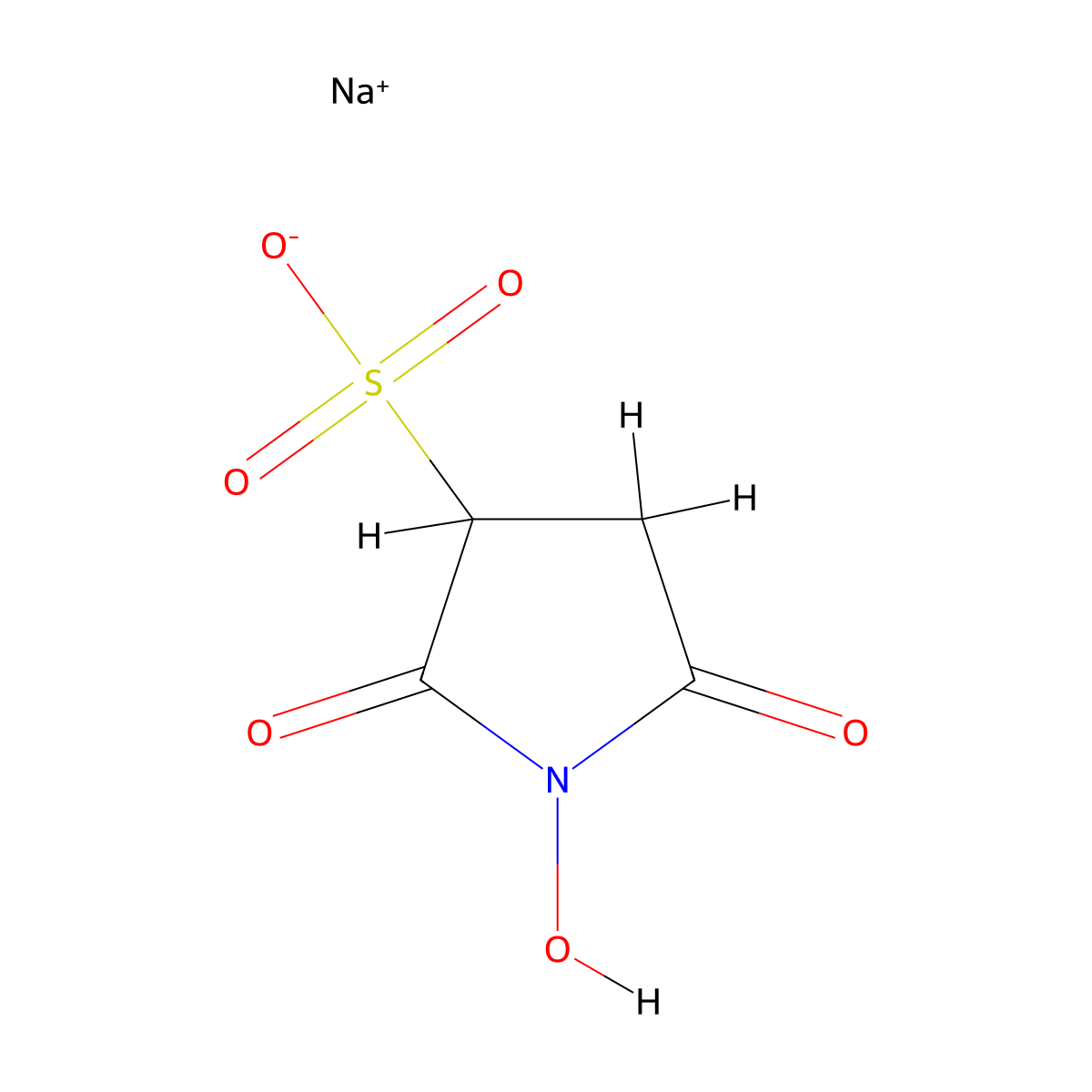n-hydroxysulfosuccinimide sodium salt molecular structure, CAS 106627-54-7