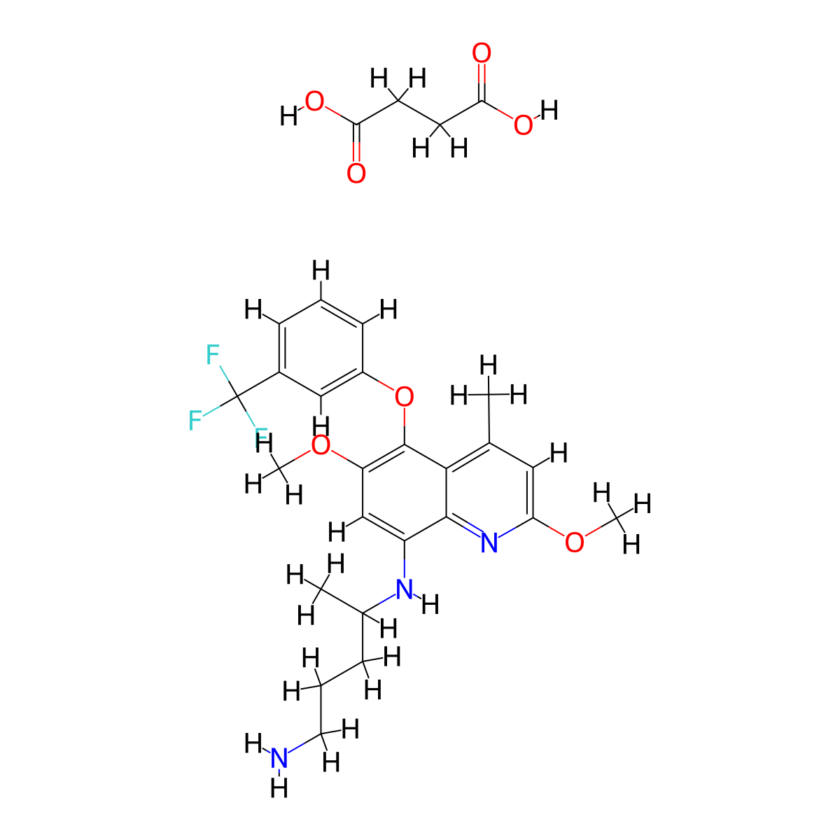 Tafenoquine Succinate molecular structure, CAS 106635-81-8