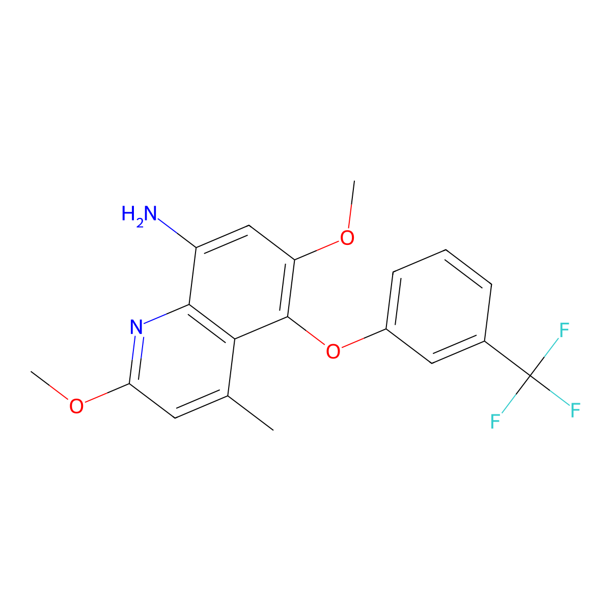 2,6-Dimethoxy-4-methyl-5-[3-(trifluoromethyl)phenoxy]quinolin-8-amine molecular structure, CAS 106635-86-3