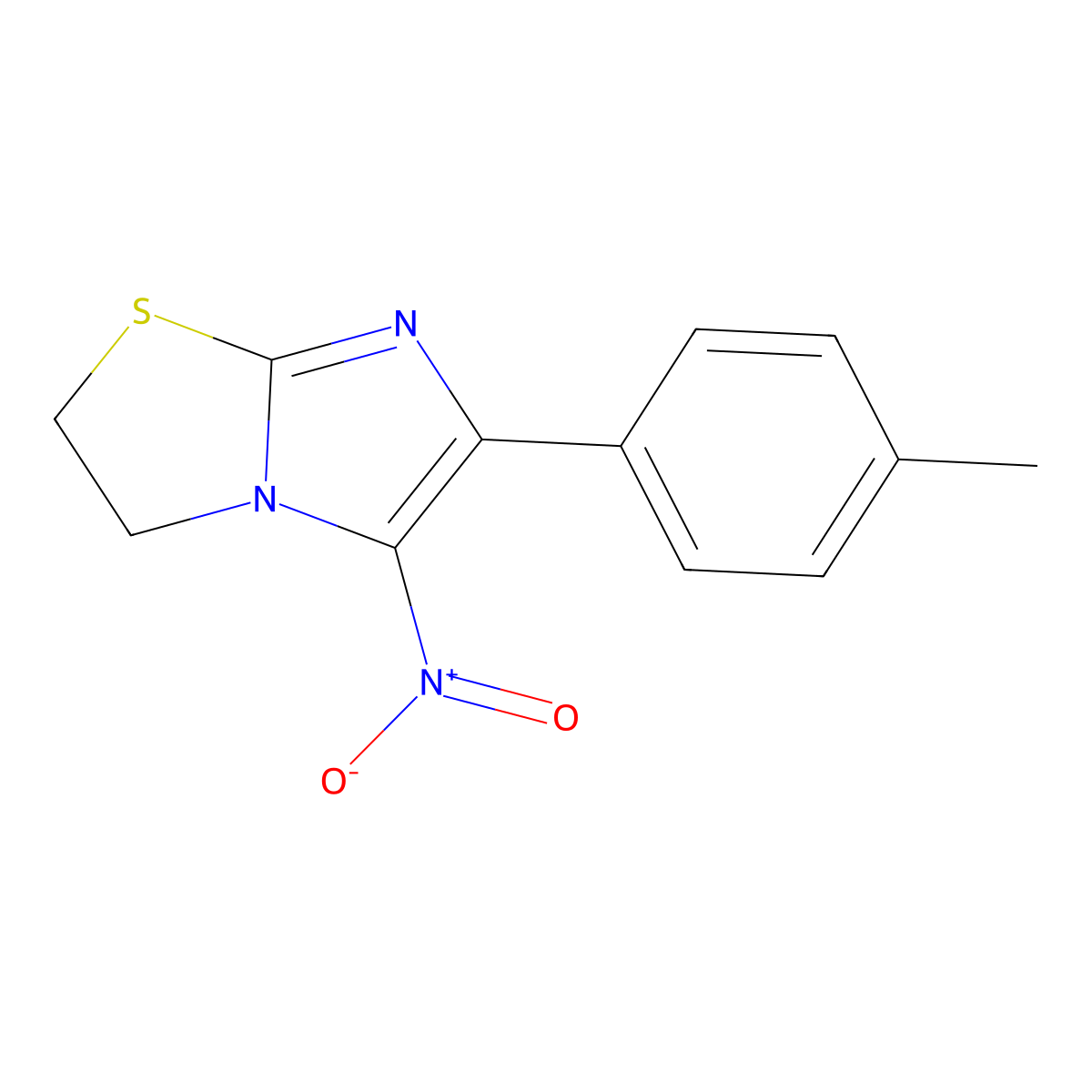 2,3-Dihydro-6-(4-methylphenyl)-5-nitroimidazo(2,1-b)thiazole molecular structure, CAS 106636-50-4