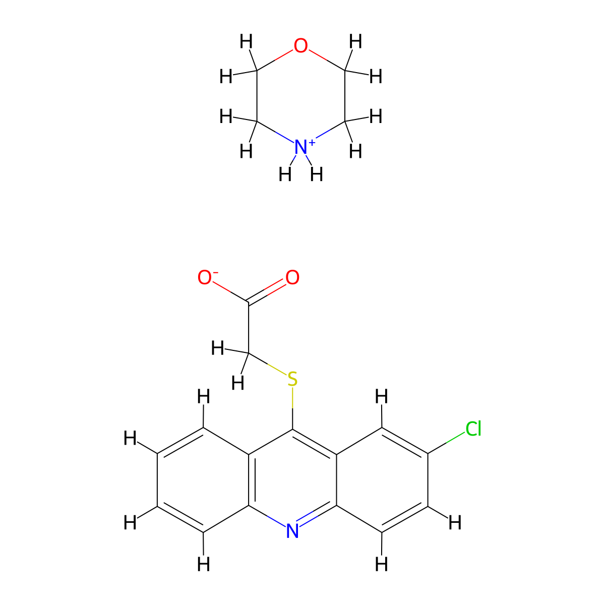 Acetic acid, ((2-chloro-9-acridinyl)thio)-, compd. with morpholine (1:1) molecular structure, CAS 106636-58-2