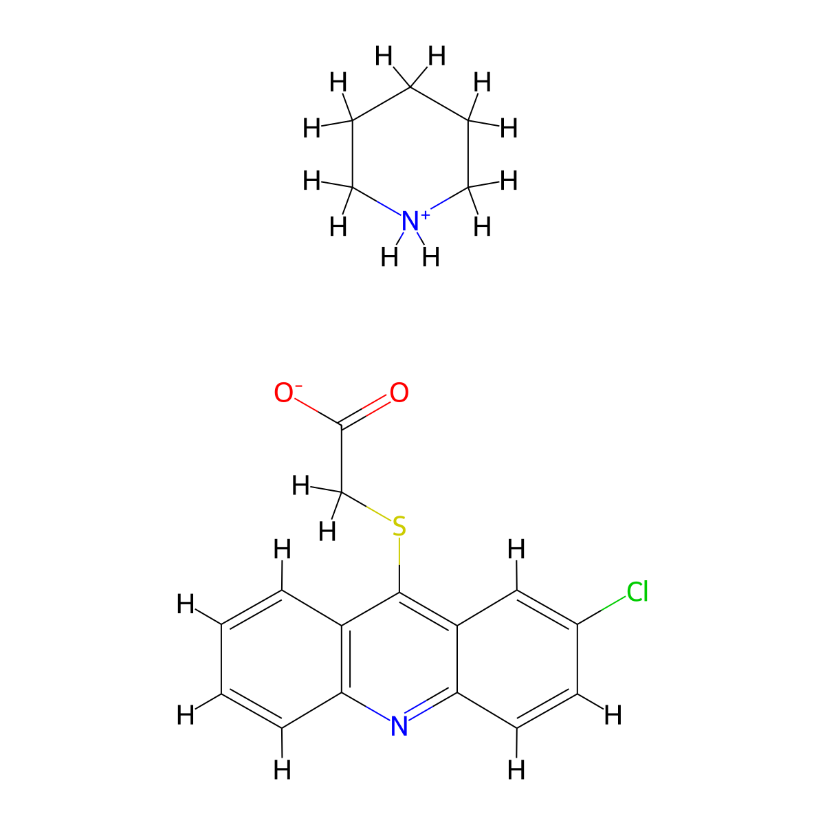 Acetic acid, ((2-chloro-9-acridinyl)thio)-, compd. with piperidine (1:1) molecular structure, CAS 106636-59-3