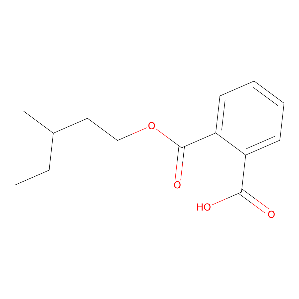2-(3-Methylpentoxycarbonyl)benzoic acid molecular structure, CAS 106636-65-1