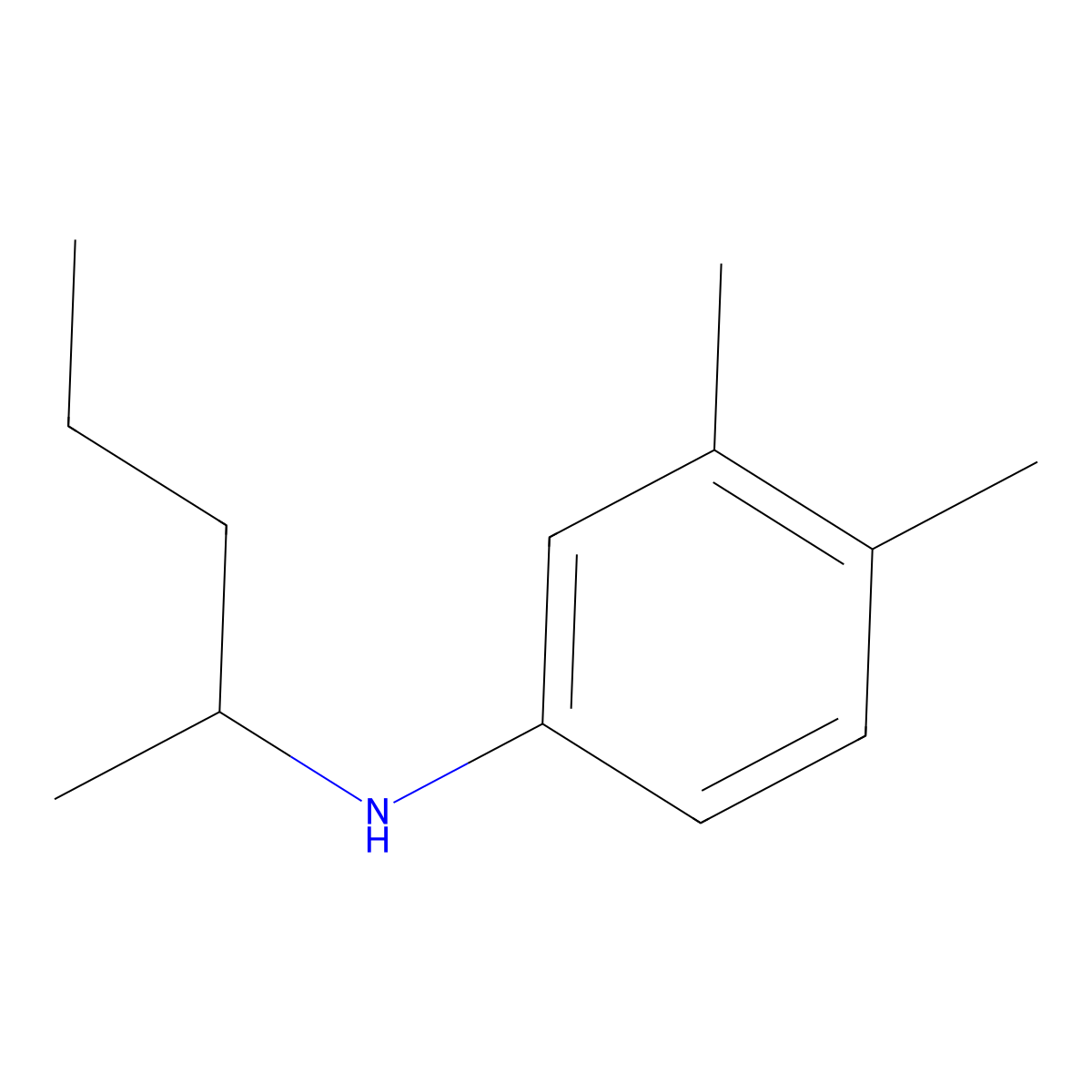 3,4-dimethyl-N-(pentan-2-yl)aniline molecular structure, CAS 106645-32-3