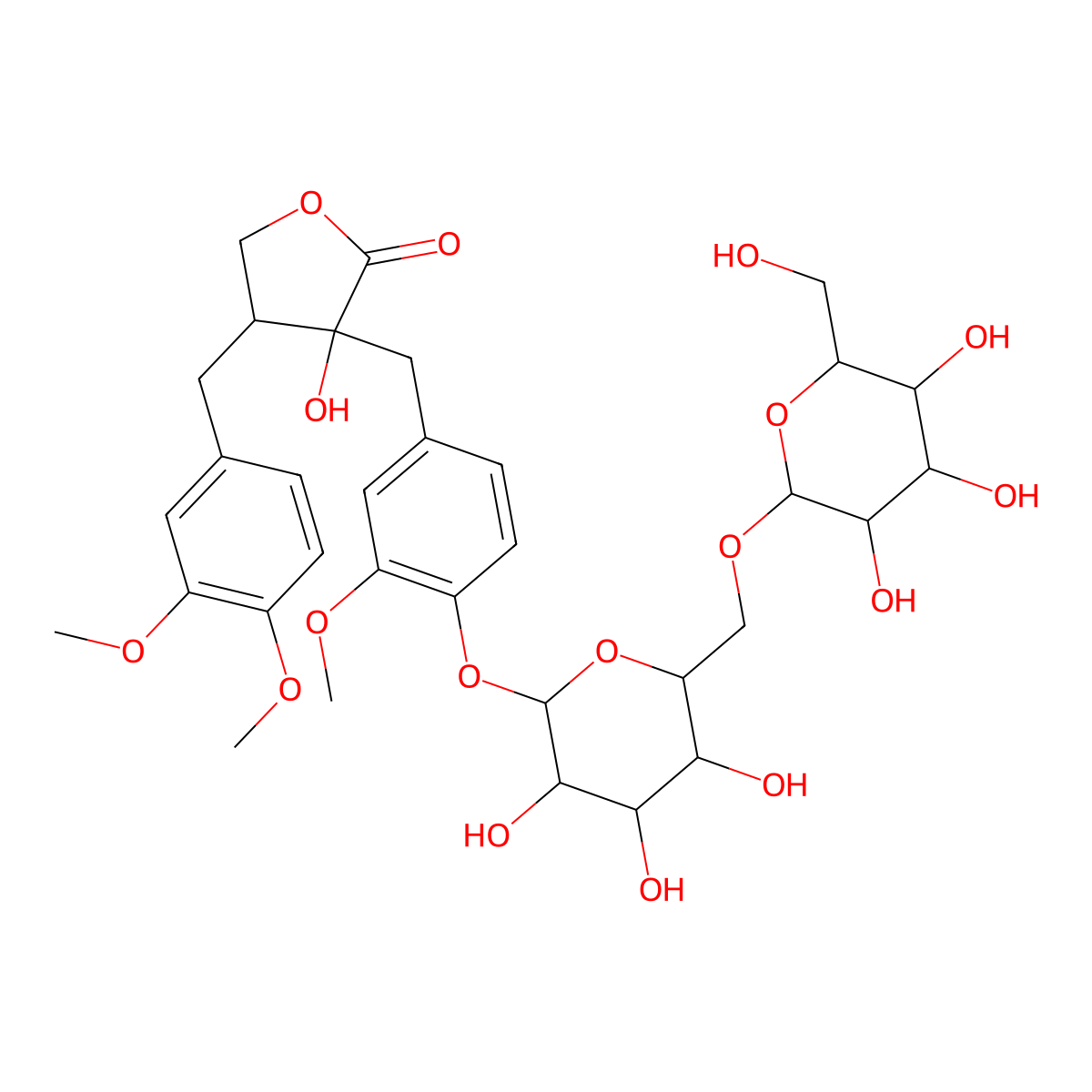 Trachelogenin 4'-O-beta-gentiobioside molecular structure, CAS 106647-13-6