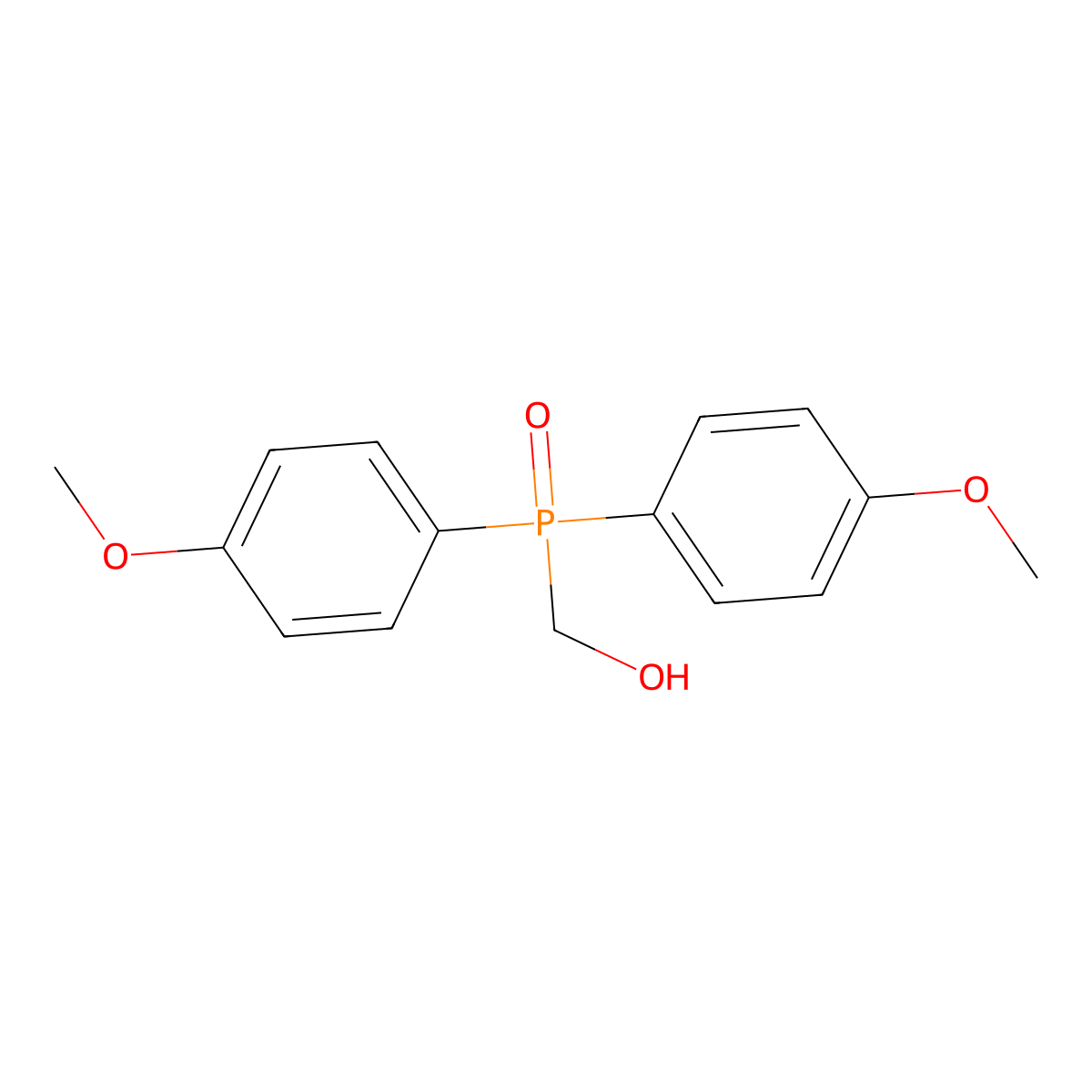 (Hydroxymethyl)bis(4-methoxyphenyl)phosphine oxide molecular structure, CAS 106649-35-8