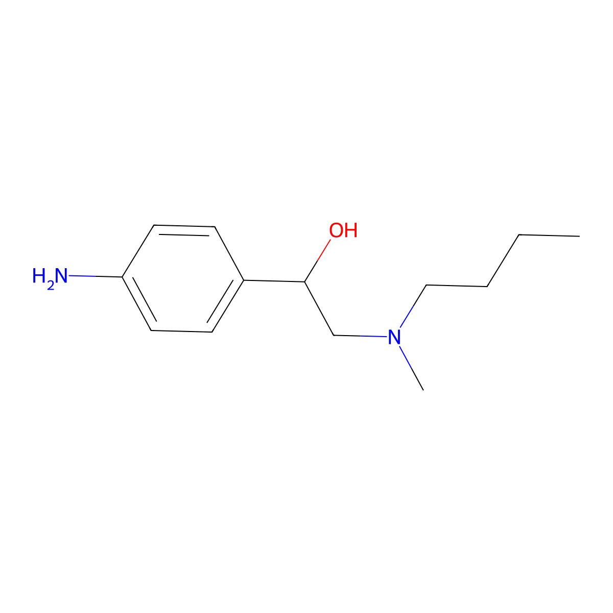 Benzyl alcohol, p-amino-alpha-((butylmethylamino)methyl)- molecular structure, CAS 106652-33-9