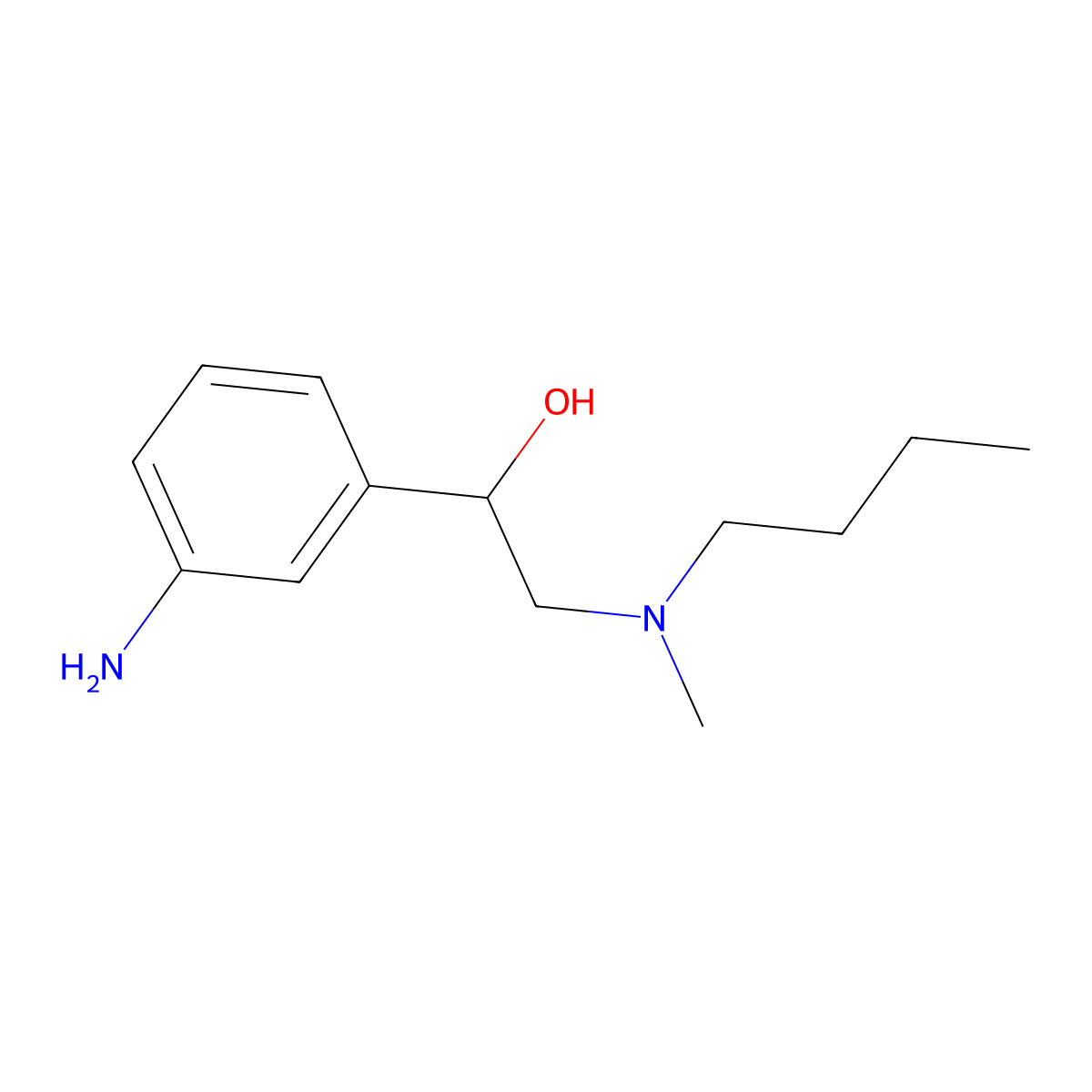Benzyl alcohol, m-amino-alpha-((butylmethylamino)methyl)- molecular structure, CAS 106652-65-7