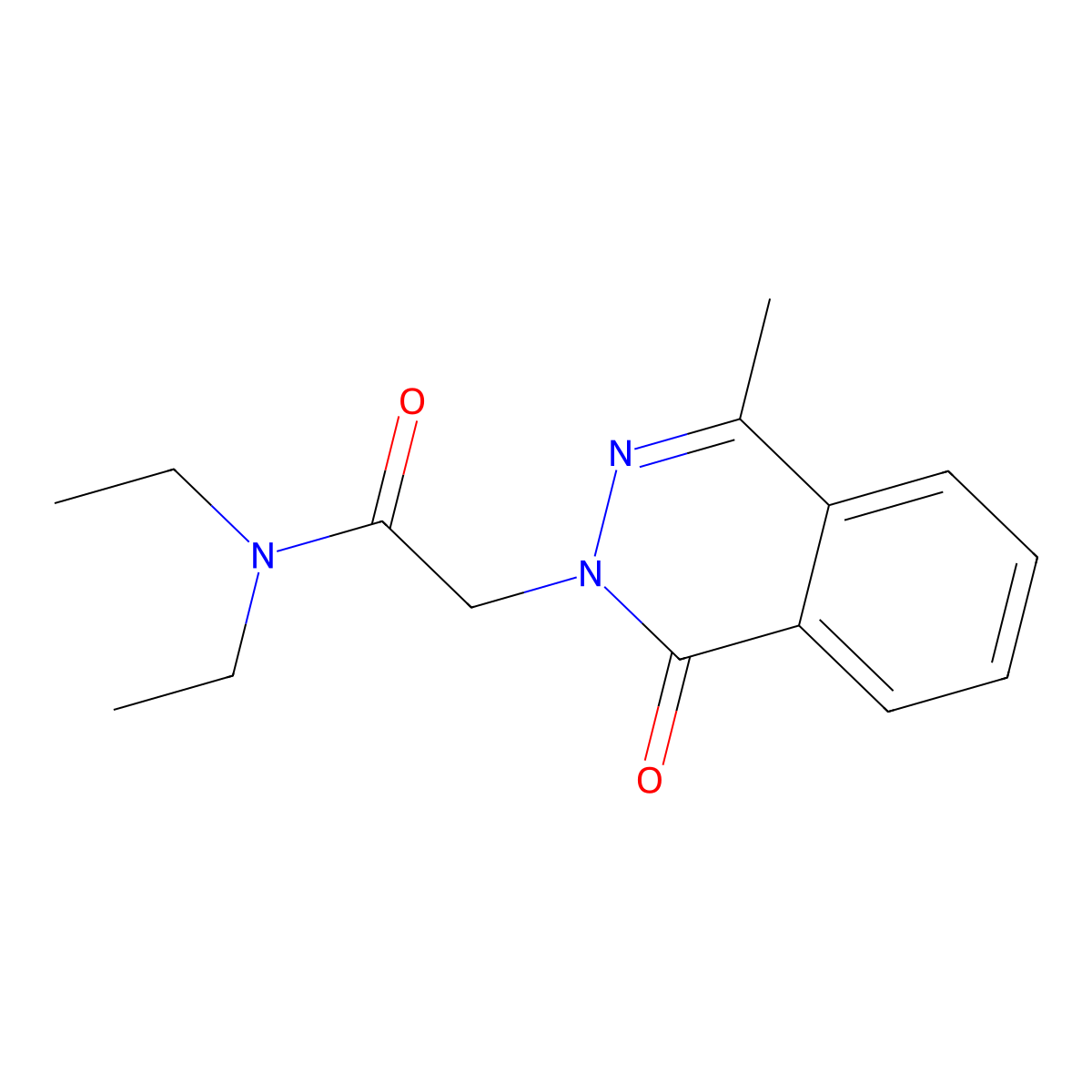 N,N-diethyl-2-(4-methyl-1-oxophthalazin-2-yl)acetamide molecular structure, CAS 106652-93-1
