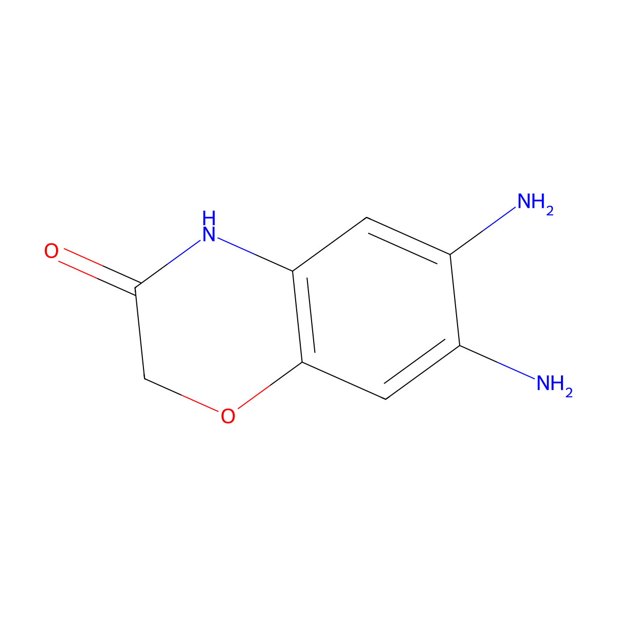 6,7-diamino-3,4-dihydro-2H-1,4-benzoxazin-3-one molecular structure, CAS 106659-52-3