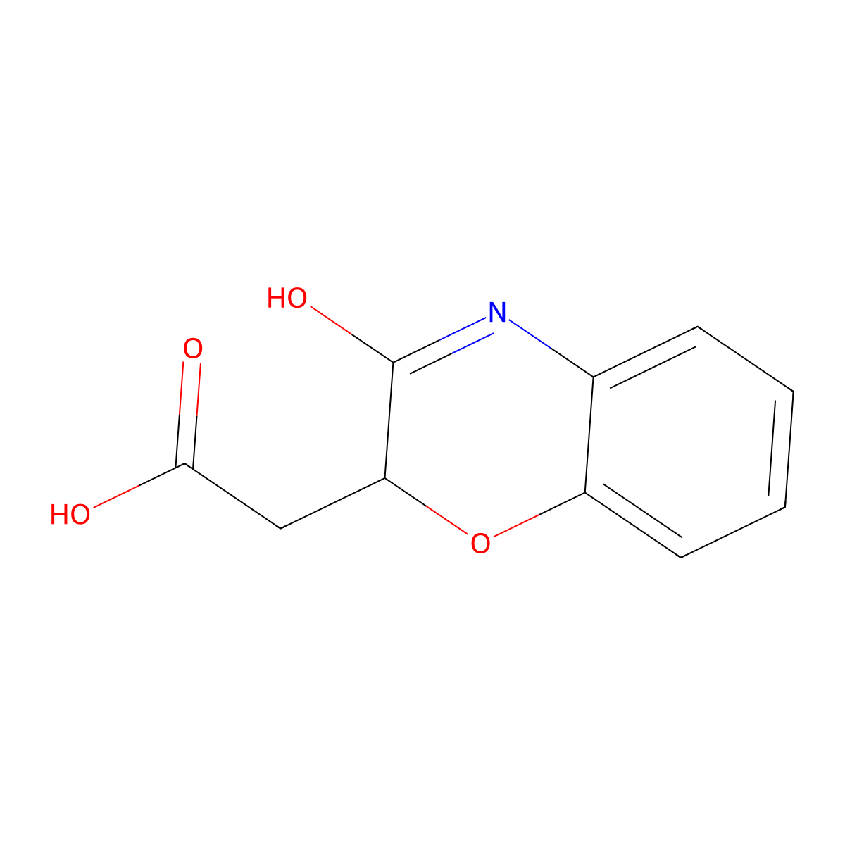 (3-Oxo-3,4-dihydro-2H-1,4-benzoxazin-2-yl)acetic acid molecular structure, CAS 106660-11-1