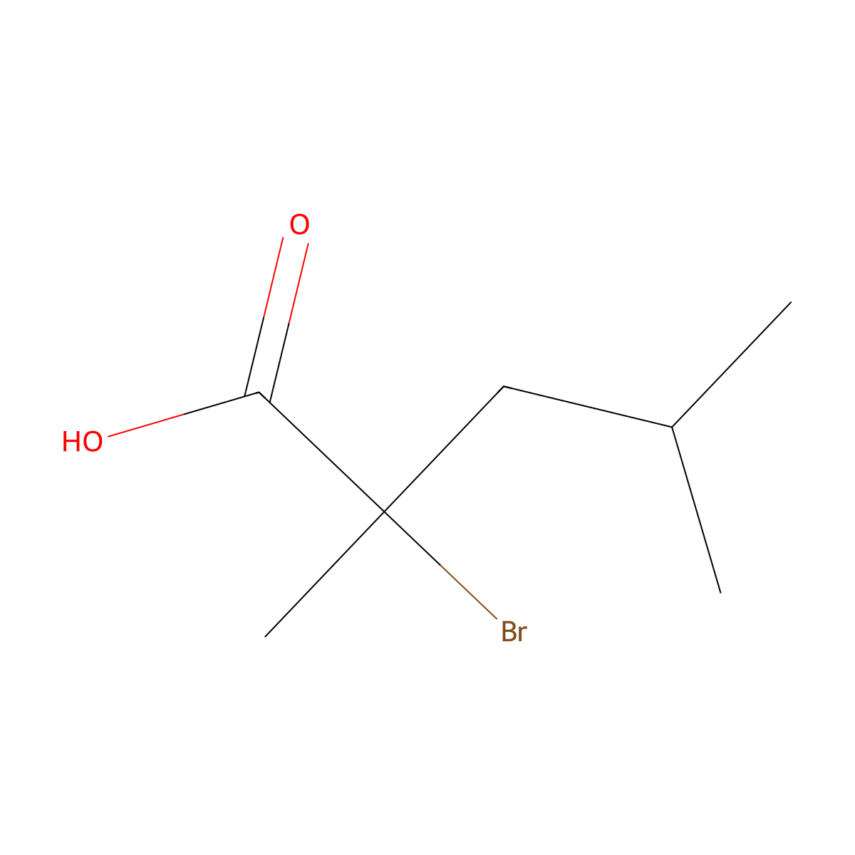 2-Bromo-2,4-dimethylpentanoic acid molecular structure, CAS 106660-89-3